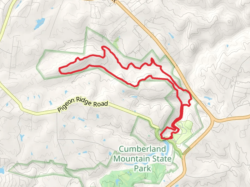Overnight Loop Trail from Pigeon Ridge Road Loop