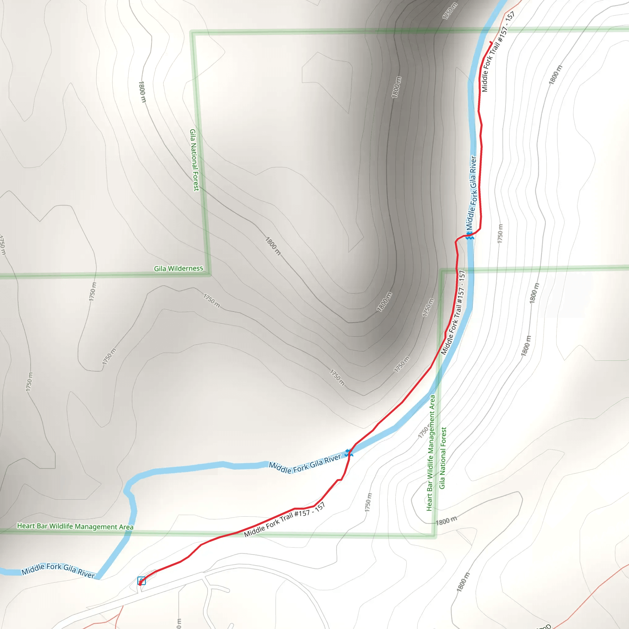 Middle Fork Gila River mobile static map