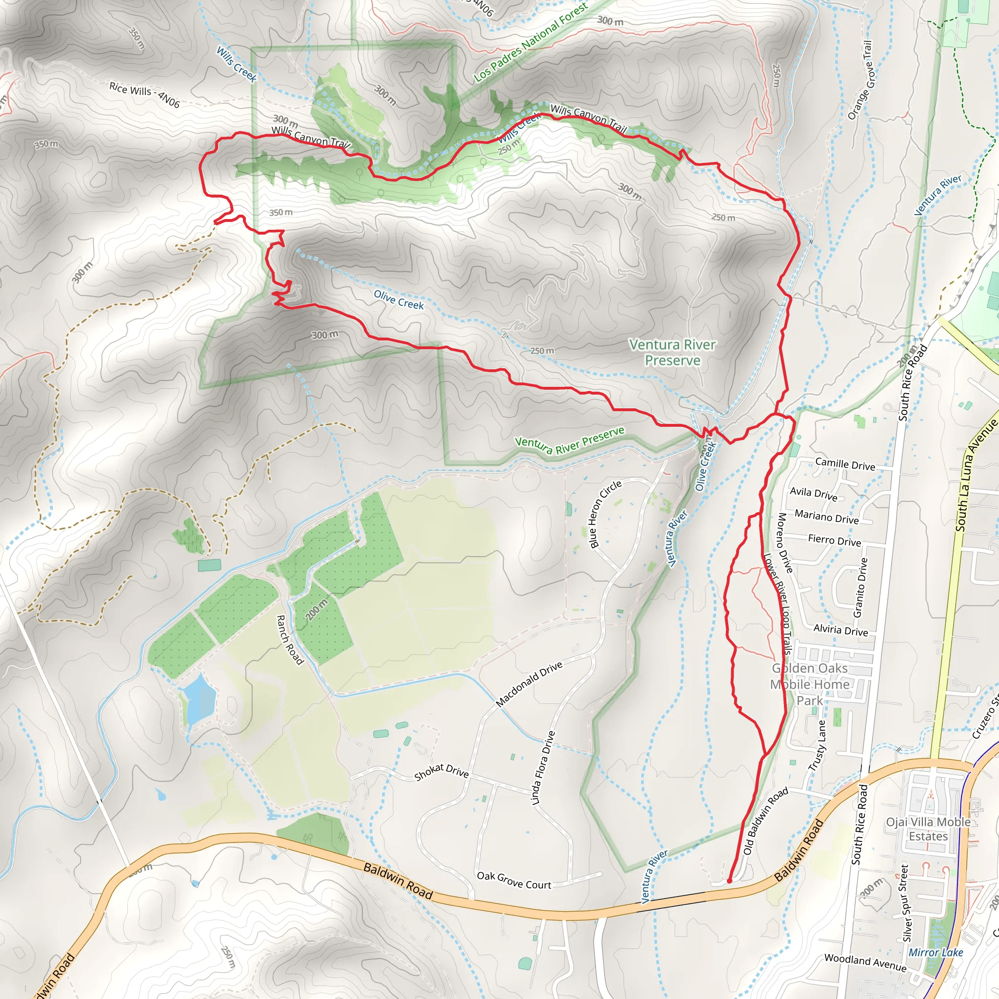 Oso Ridge, Wills Canyon and ADA Accessible Loop Trail mobile static map