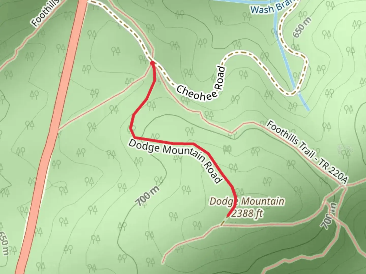 An image depicting the trail Dodge Mountain and its surrounding area.