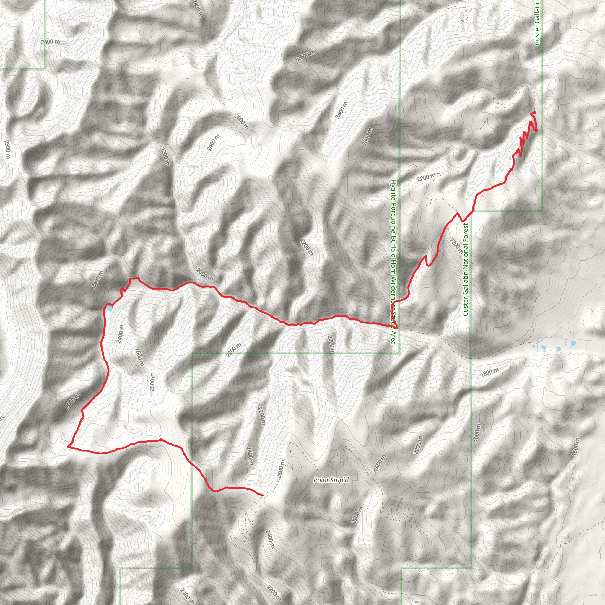 Mud Lake via Eightmile Creek Trail mobile static map