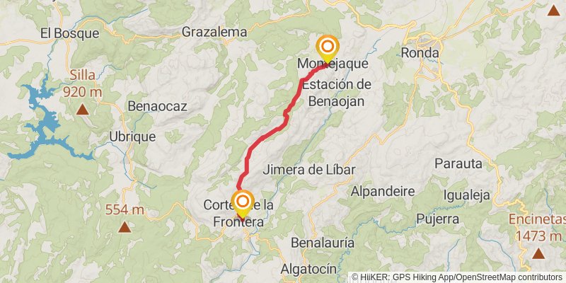 Andalucian Coast to Coast Walk stage 16 Map
