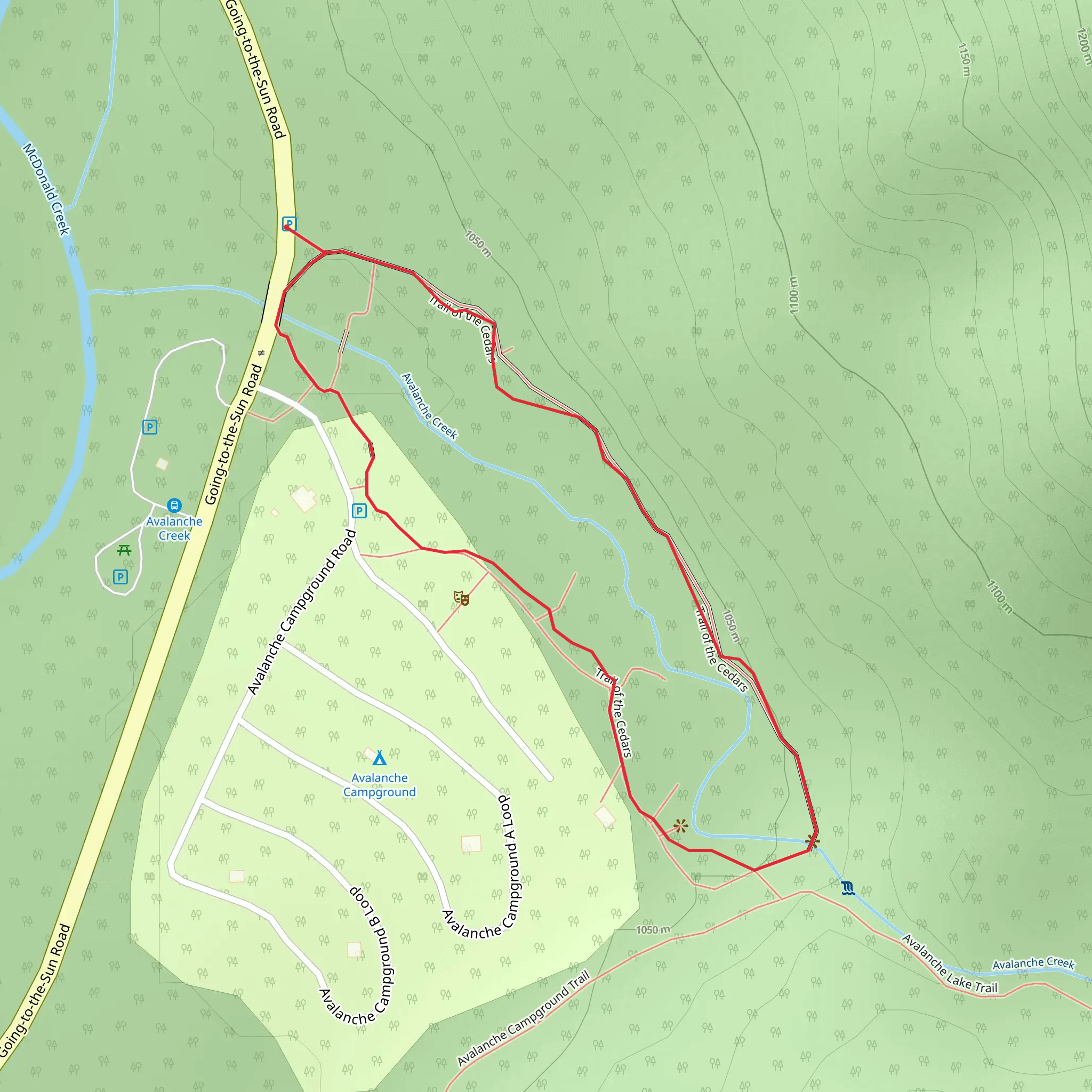 Trail of the Cedars mobile static map