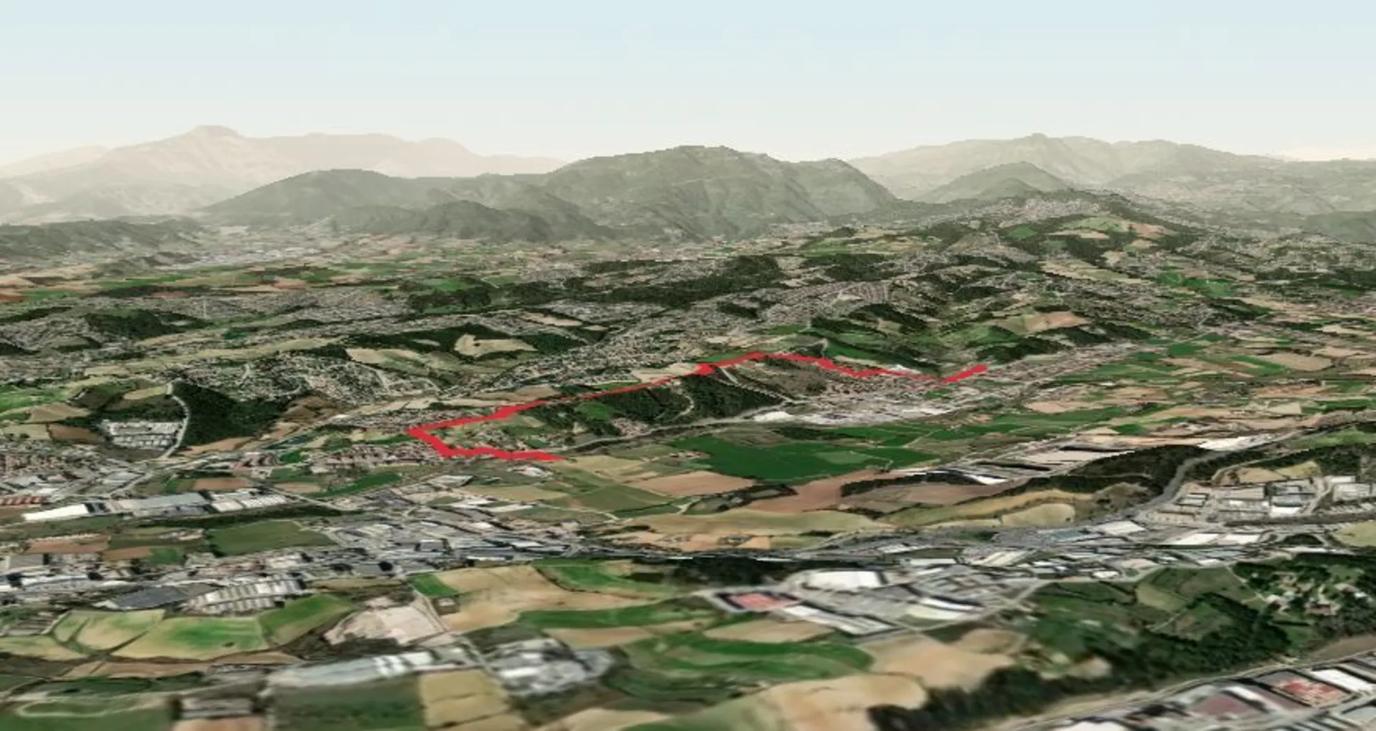 An image depicting the trail Sant Baldiri - The Towers PR C 32-1 and its surrounding area.