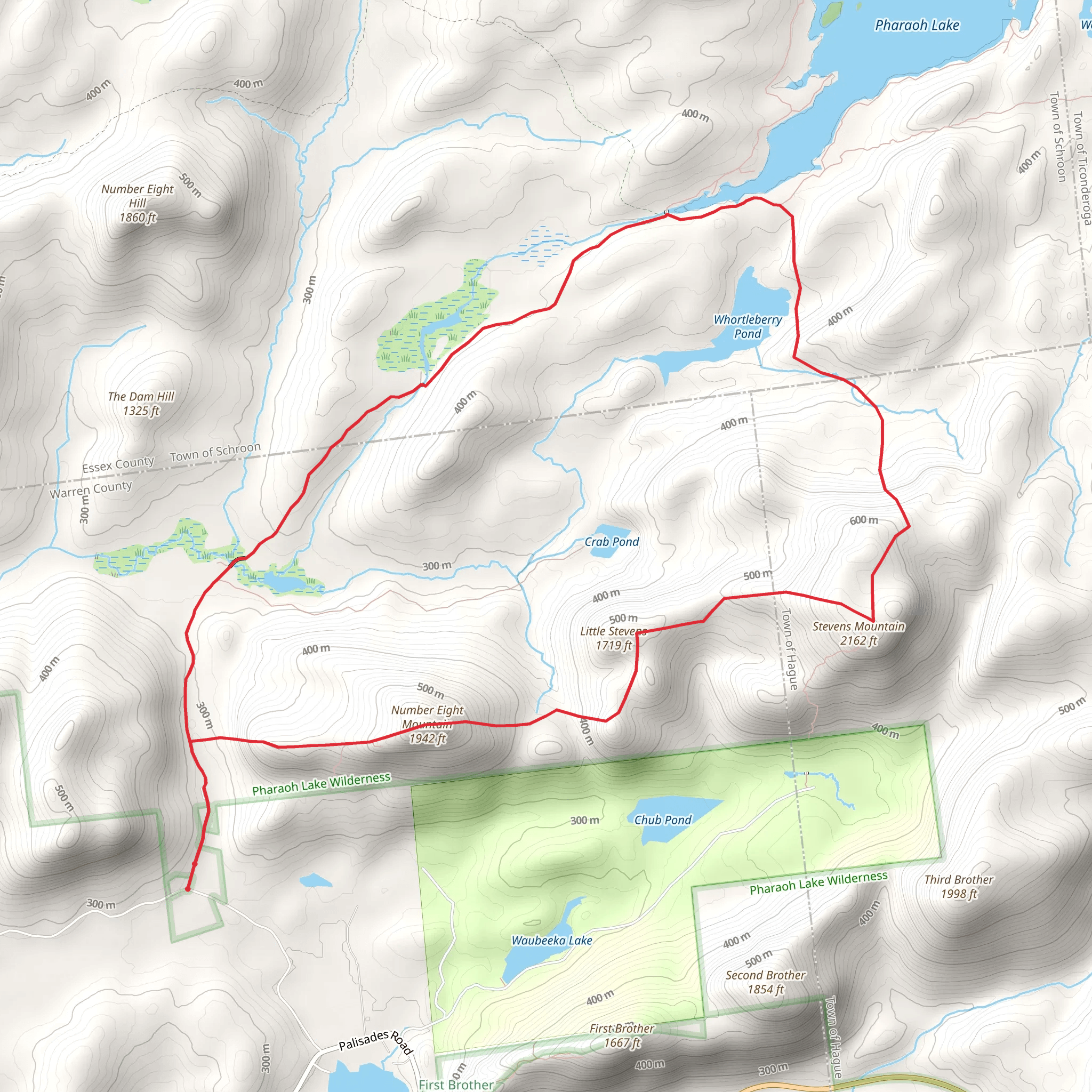Number Eight Mountain and Pharaoh Lake Trail Loop mobile static map