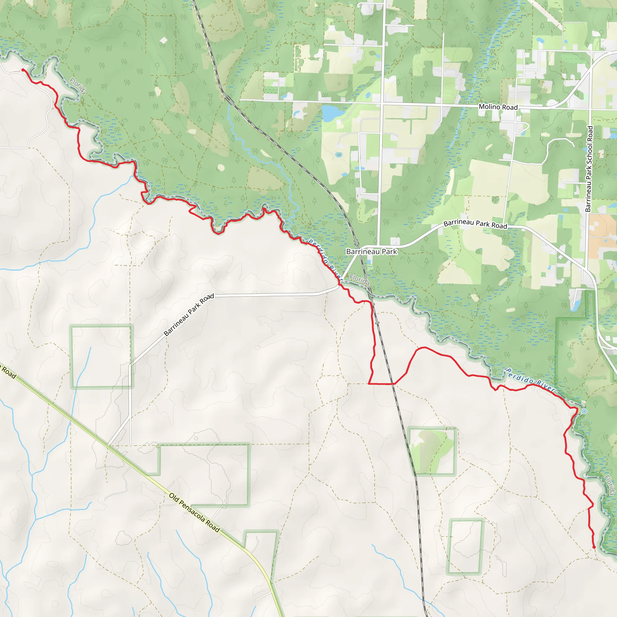 Perdido Trail mobile static map