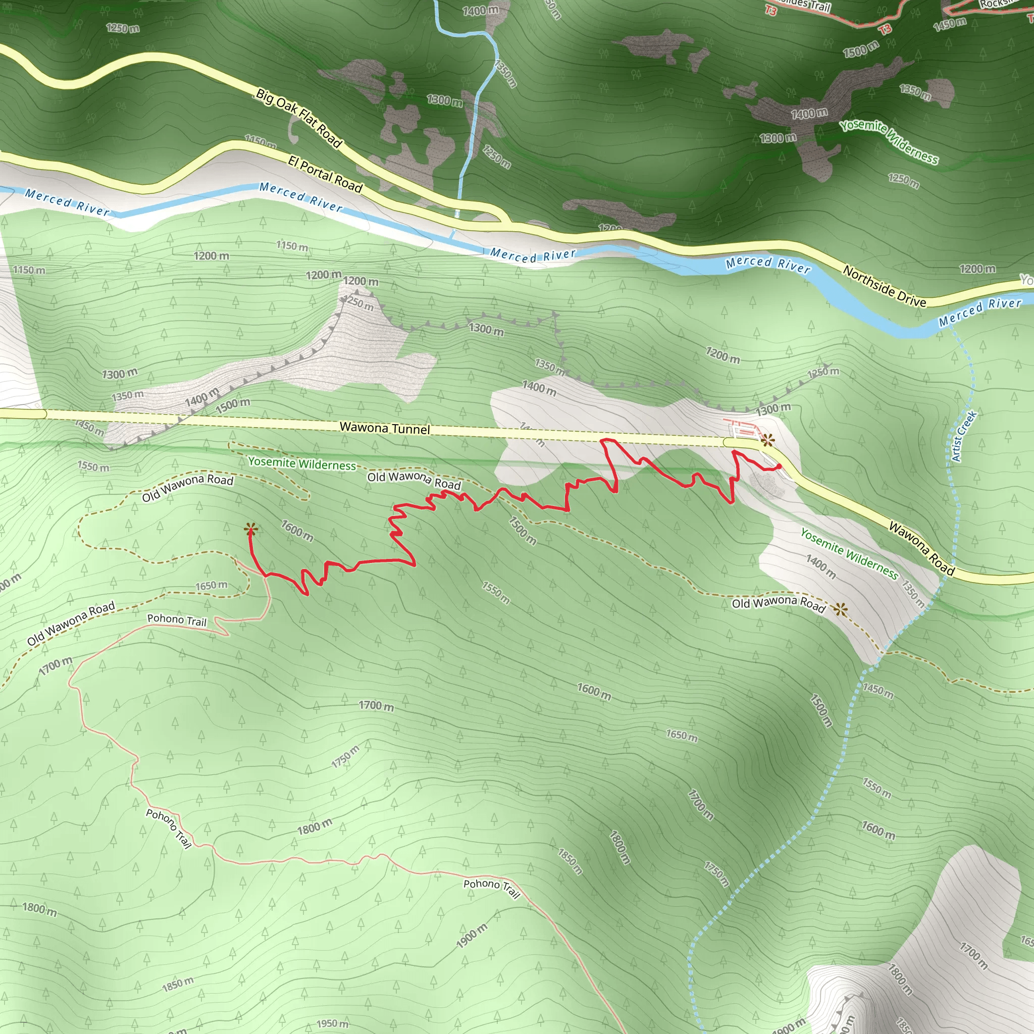 Inspiration Point via Pohono Trail mobile static map