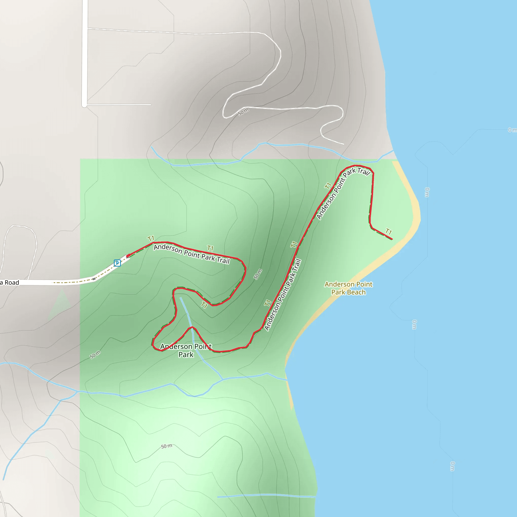 Anderson Point Park Trail mobile static map