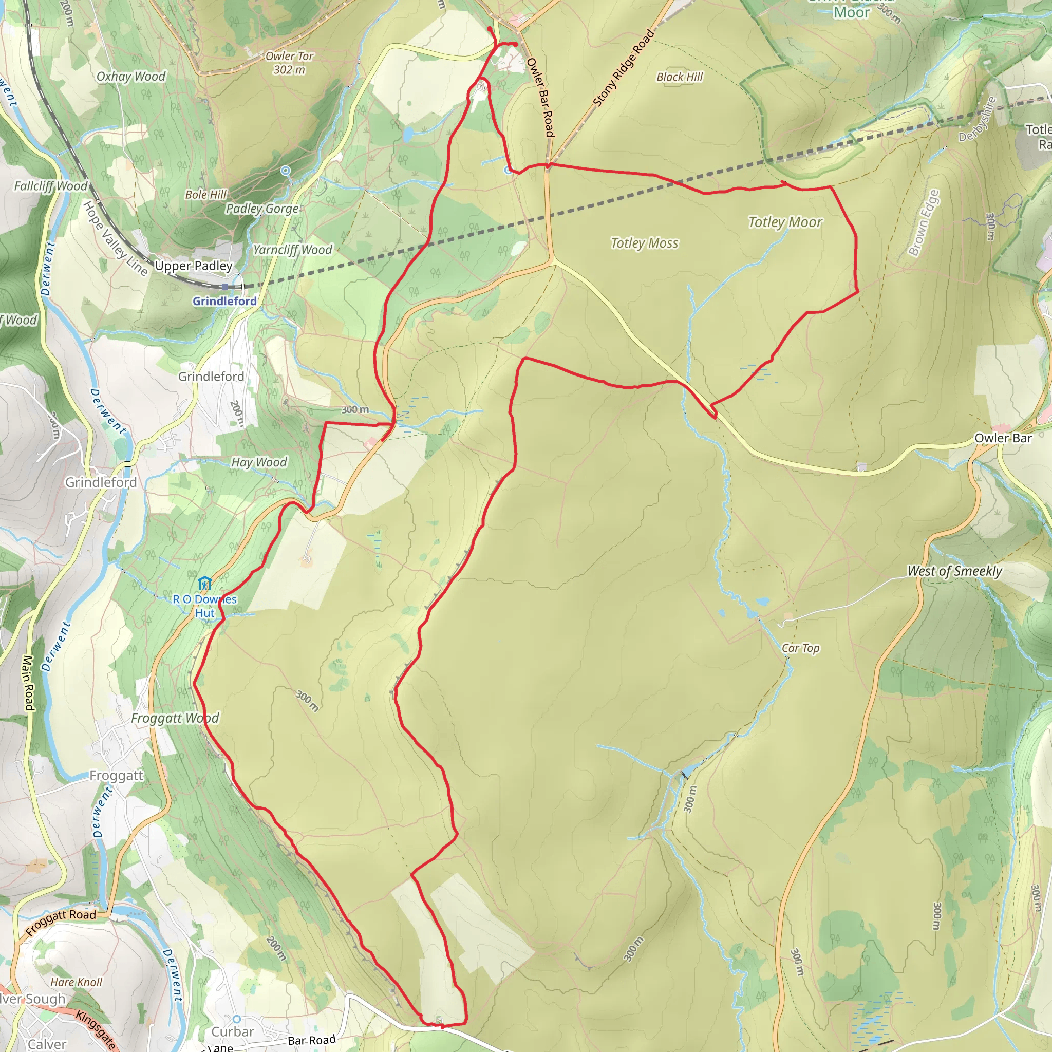 Hike from Longshaw estate mobile static map
