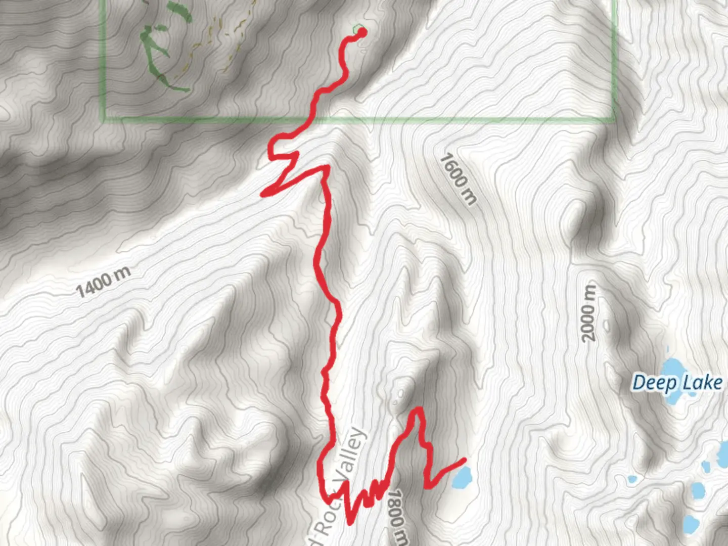 An image depicting the trail Little Elk Lake via Red Rock Creek and its surrounding area.