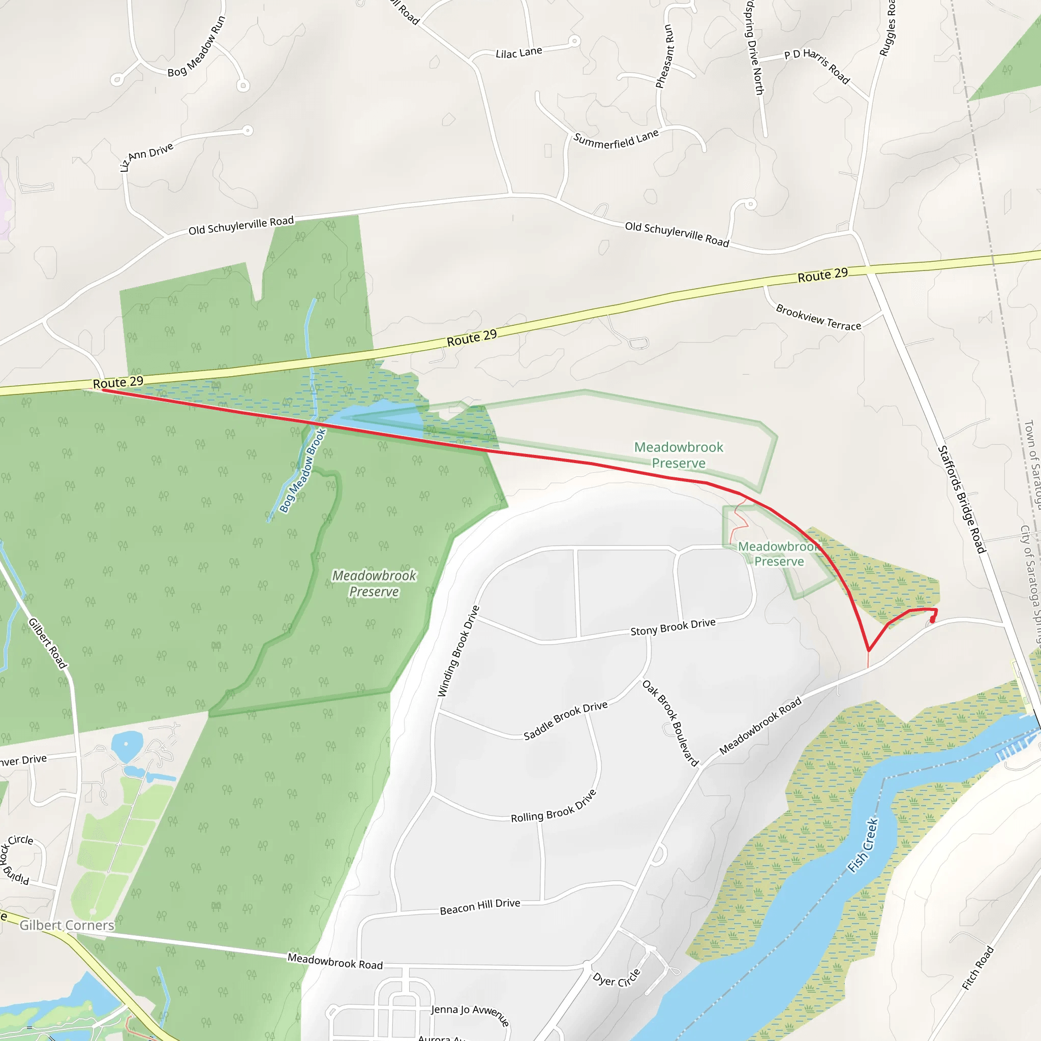 Bog Meadow Brook Trail mobile static map