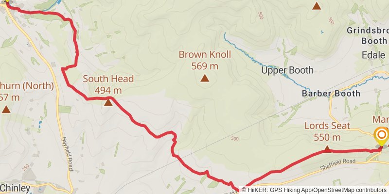 Kinder Loop from Ladybower Reservoir stage 4 Map