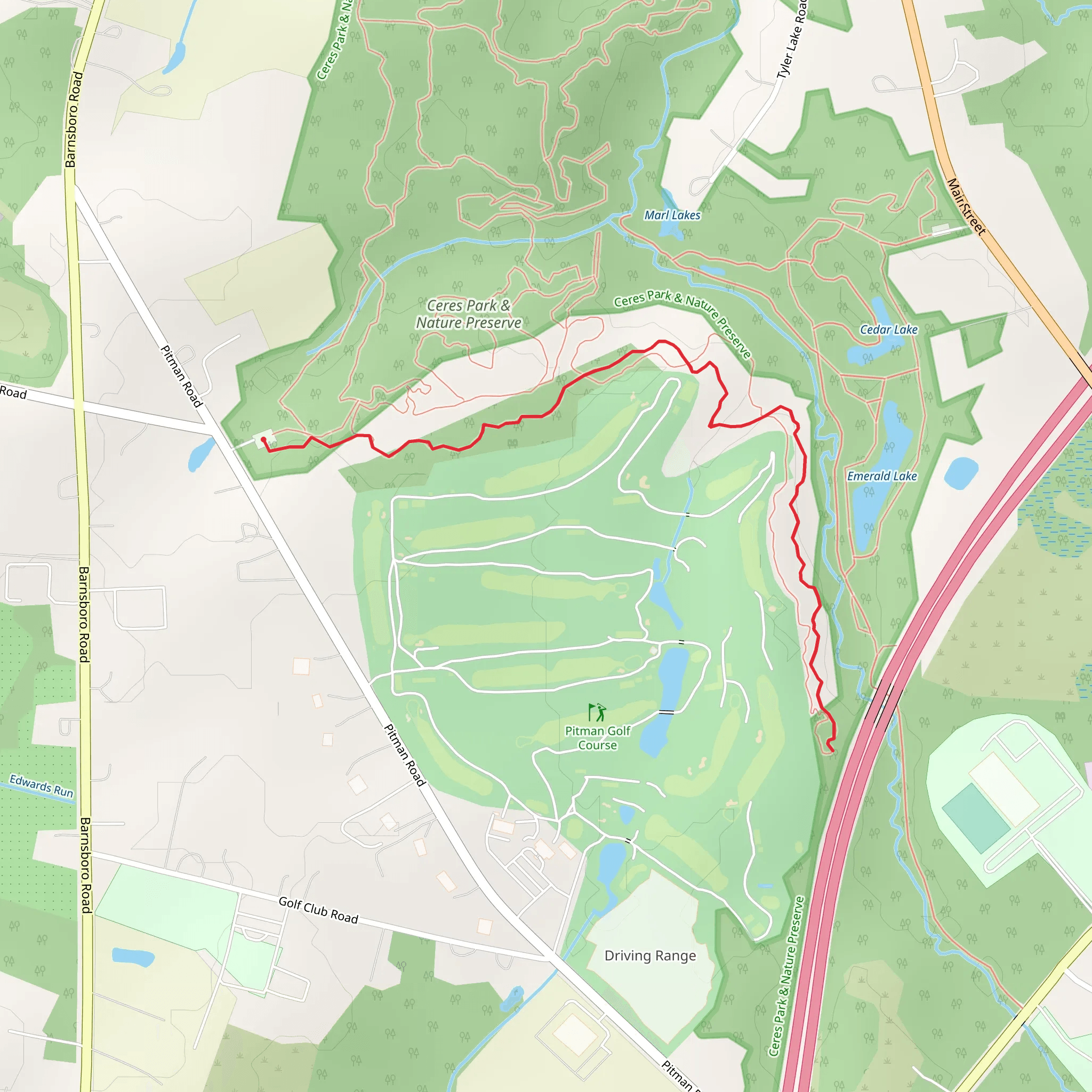 Chestnut Branch Walk from Pitman Road mobile static map