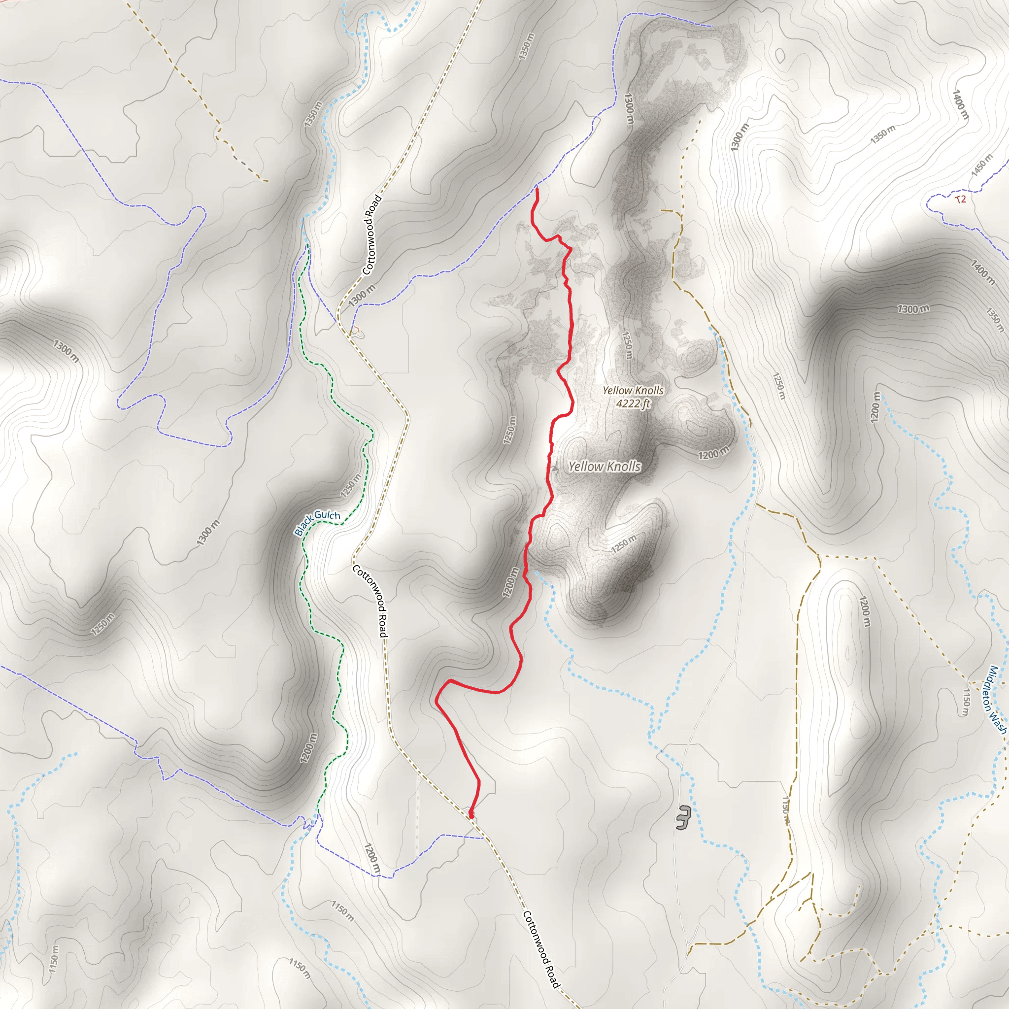 Yellow Knolls Trail mobile static map