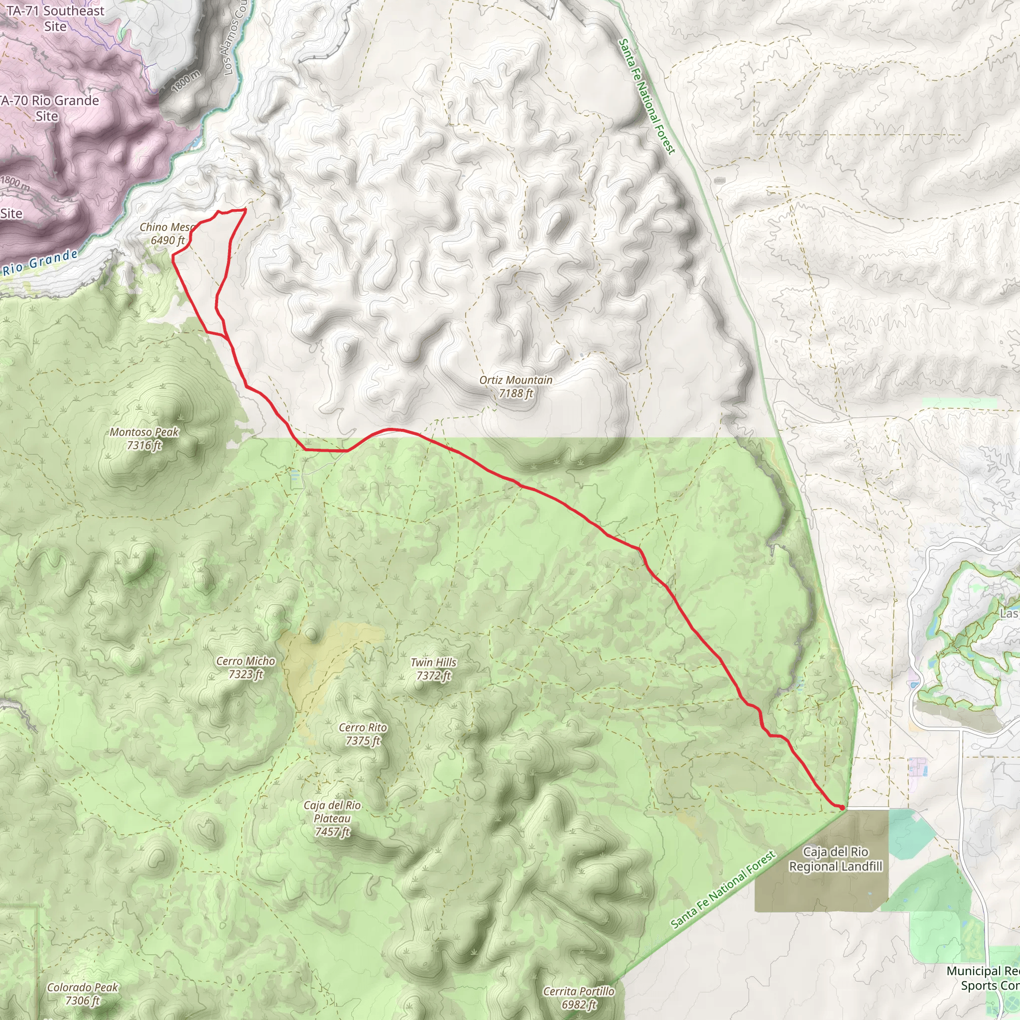 Chino Mesa Loop mobile static map