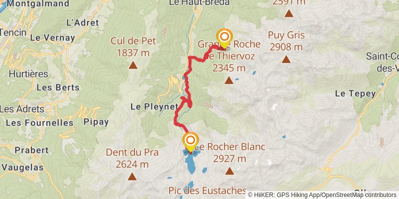 GR 738 - Haute Traversée de Belledonne stage 5 Map