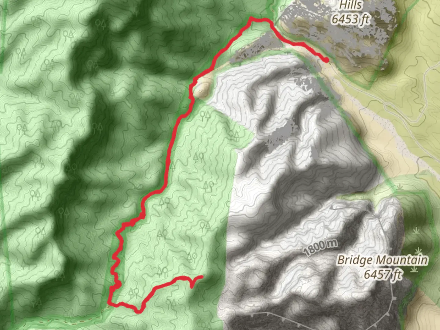 An image depicting the trail Rocky Gap Road and its surrounding area.