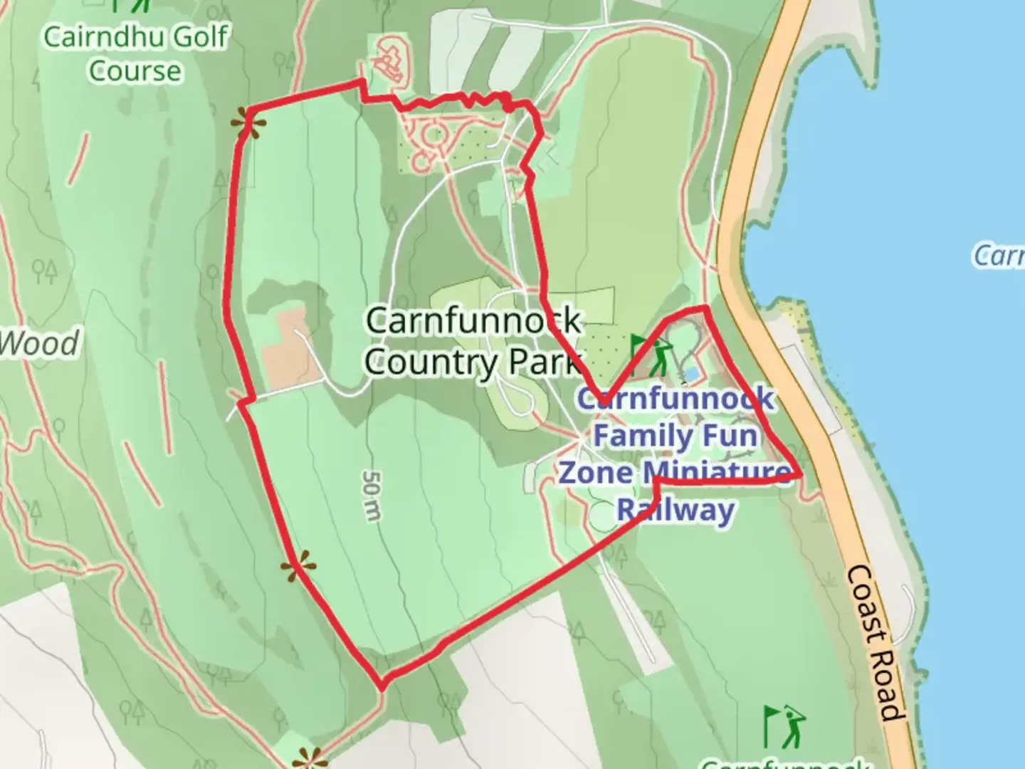 An image depicting the trail Carnfunnock Heritage Walk and its surrounding area.