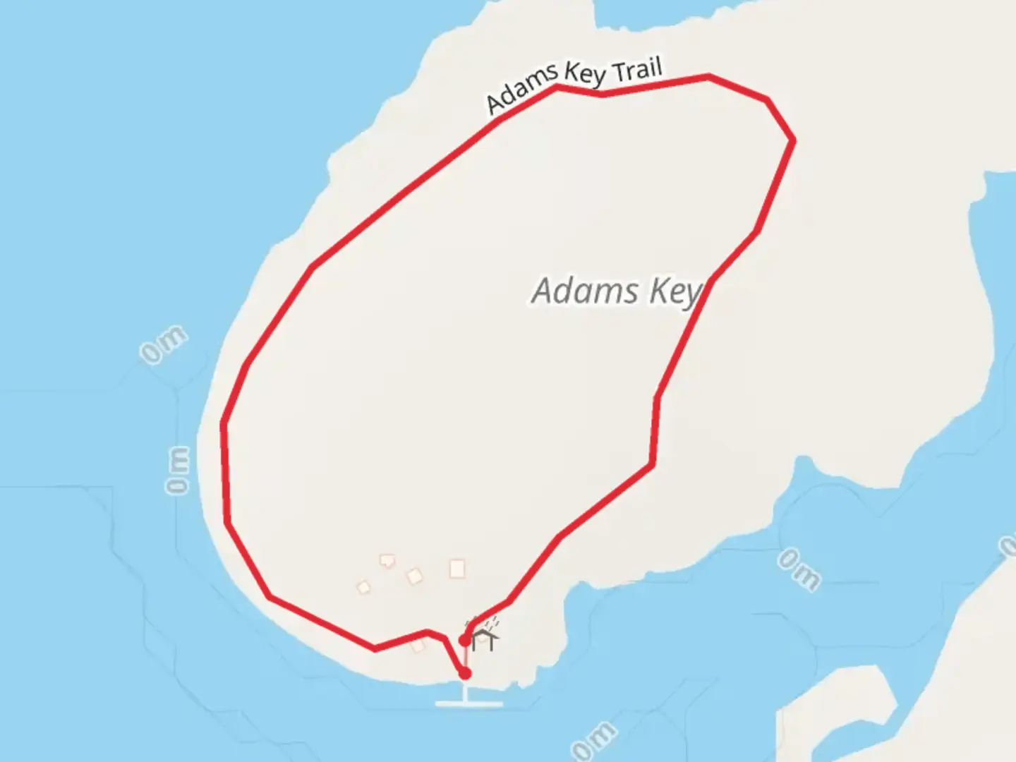 An image depicting the trail Adams Key Trail Loop and its surrounding area.