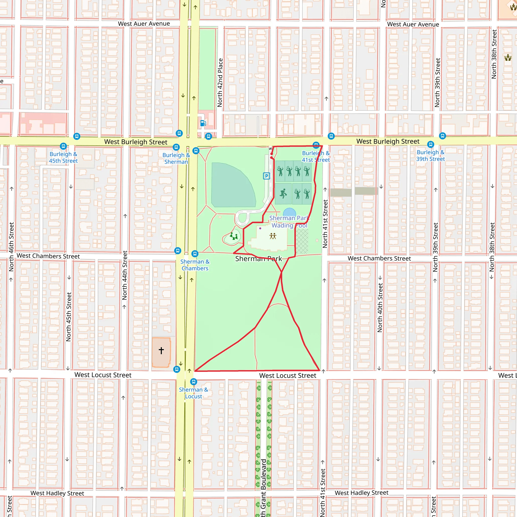 Sherman Park Loop mobile static map