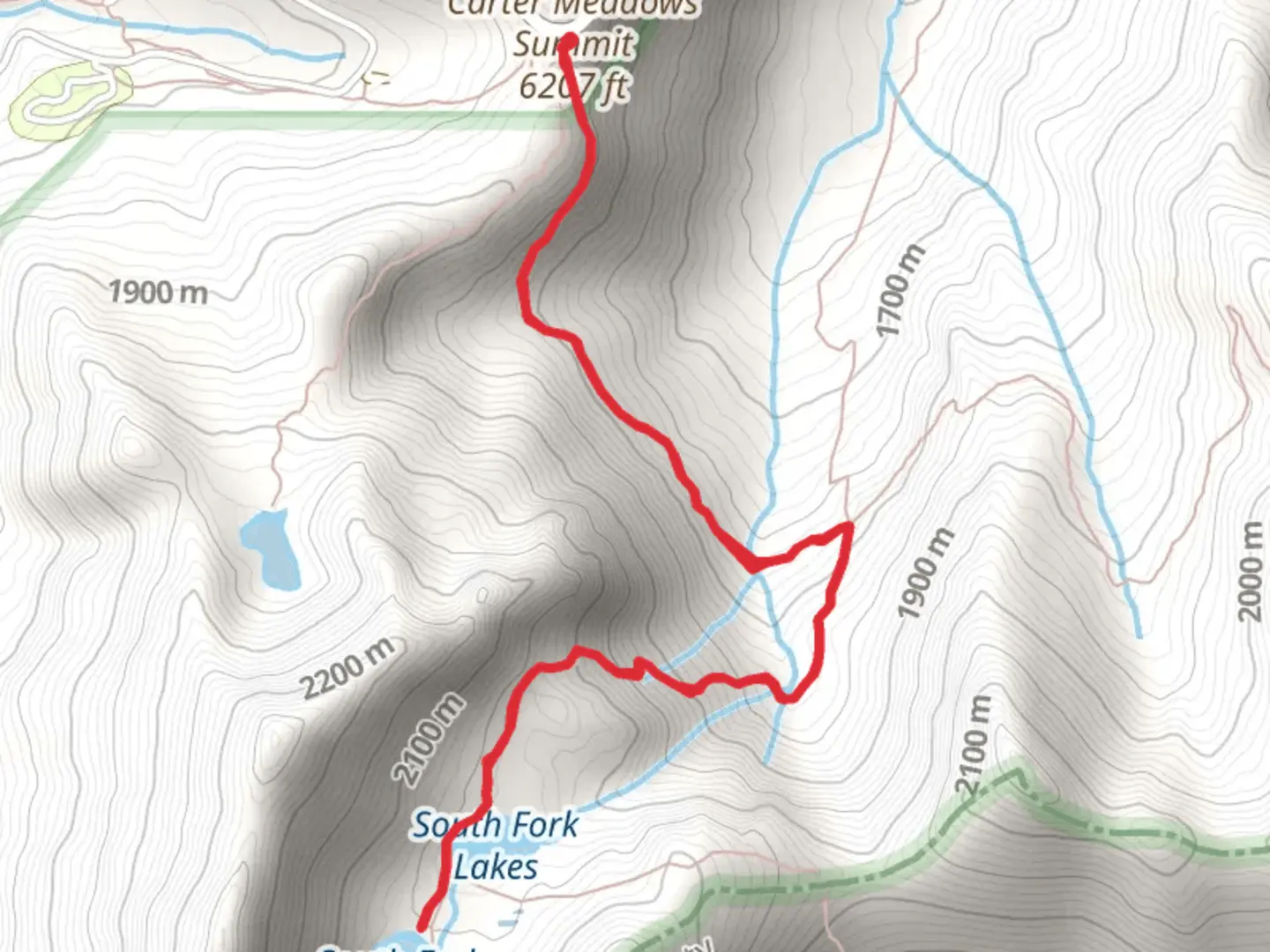 An image depicting the trail South Fork Lakes via PCT and its surrounding area.