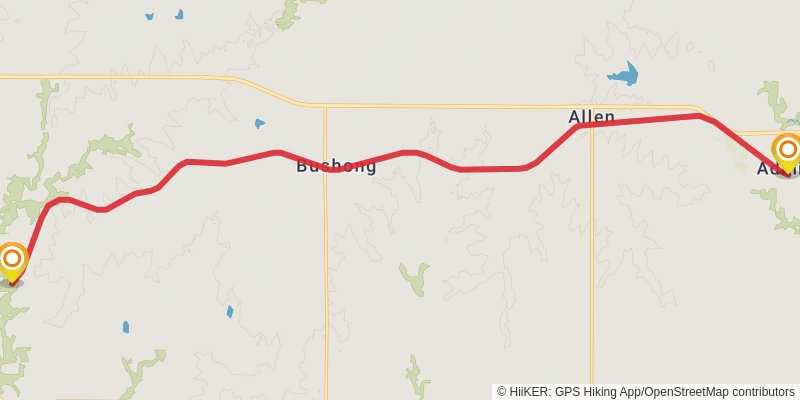 Flint Hills Nature Trail stage 6 Map