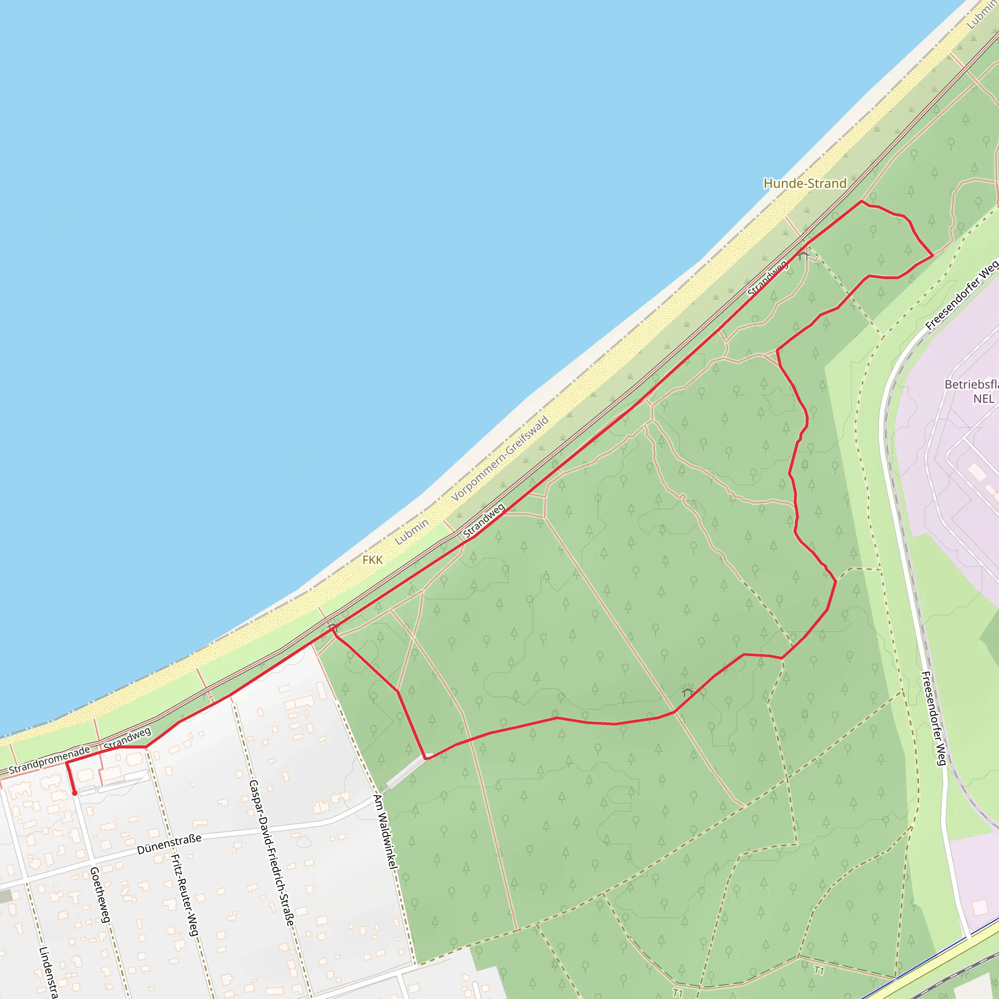 Strandpromenade Loop mobile static map