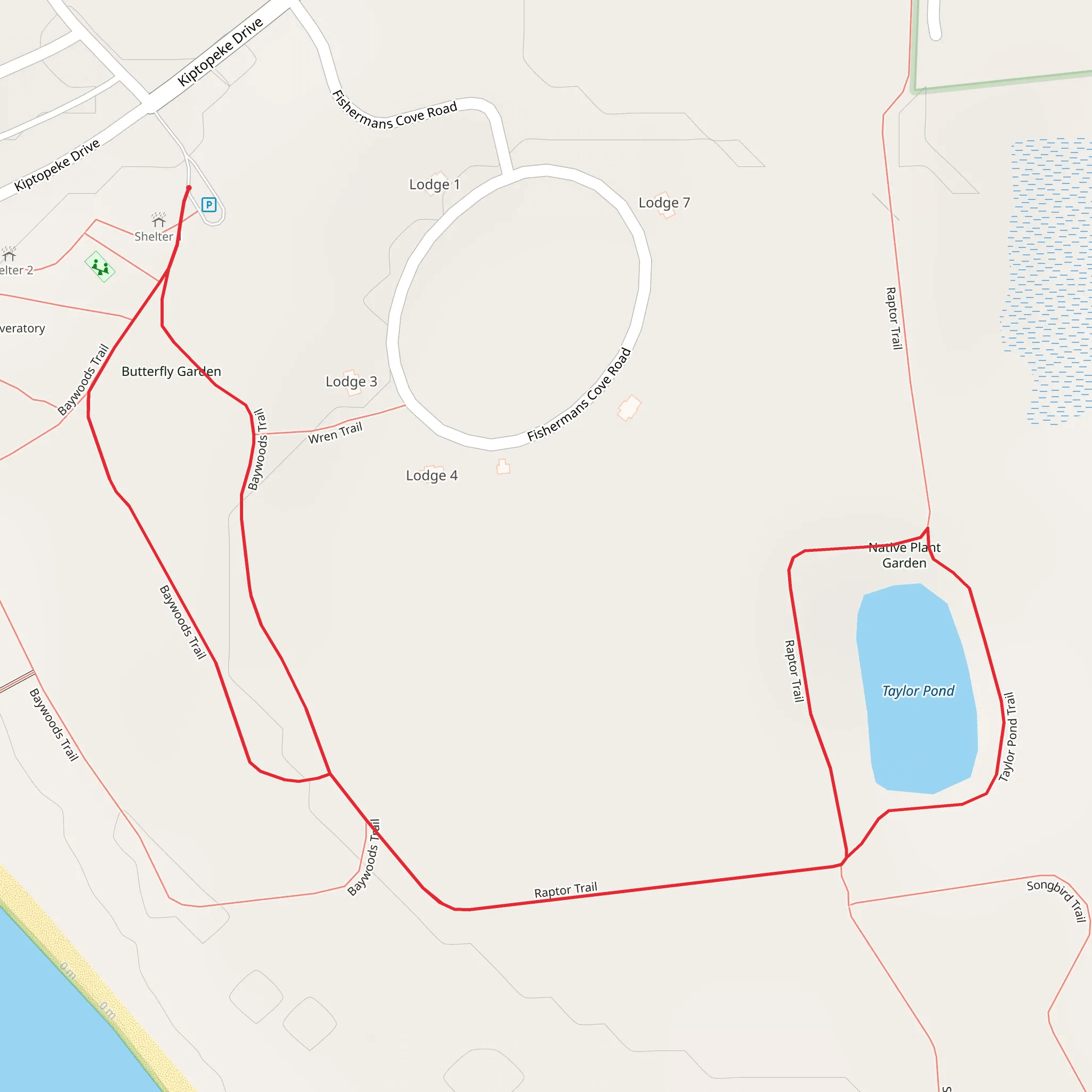 Taylor Pond and Baywoods Loop Trail mobile static map