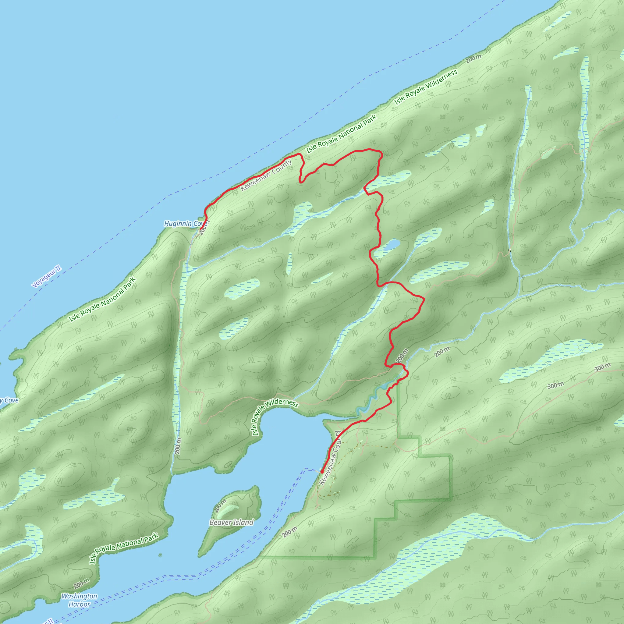 East Huginnin Cove Trail via Hunnigan Cove Trail mobile static map