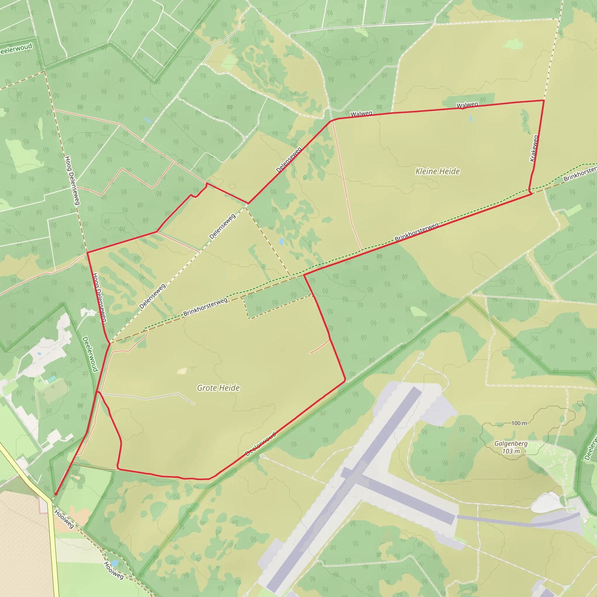 Grote Heide and Kleine Heide Loop via Delense Weg mobile static map