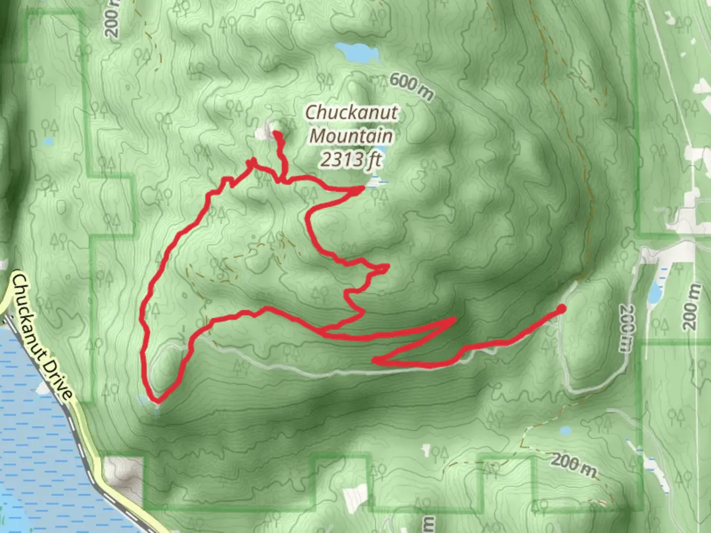An image depicting the trail Oyster Dome Trail and Max's Shortcut and its surrounding area.