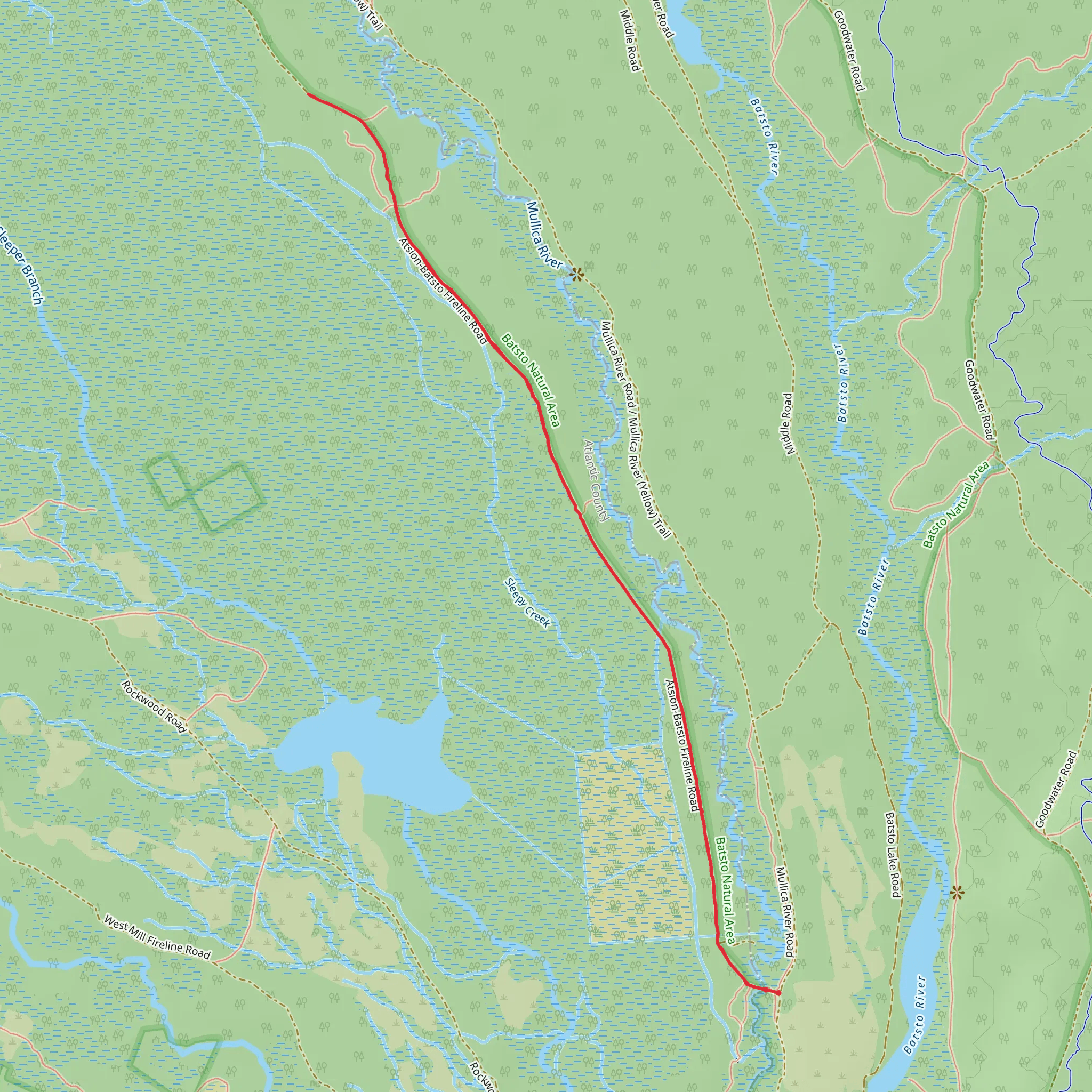 Batsto Fireline Road mobile static map
