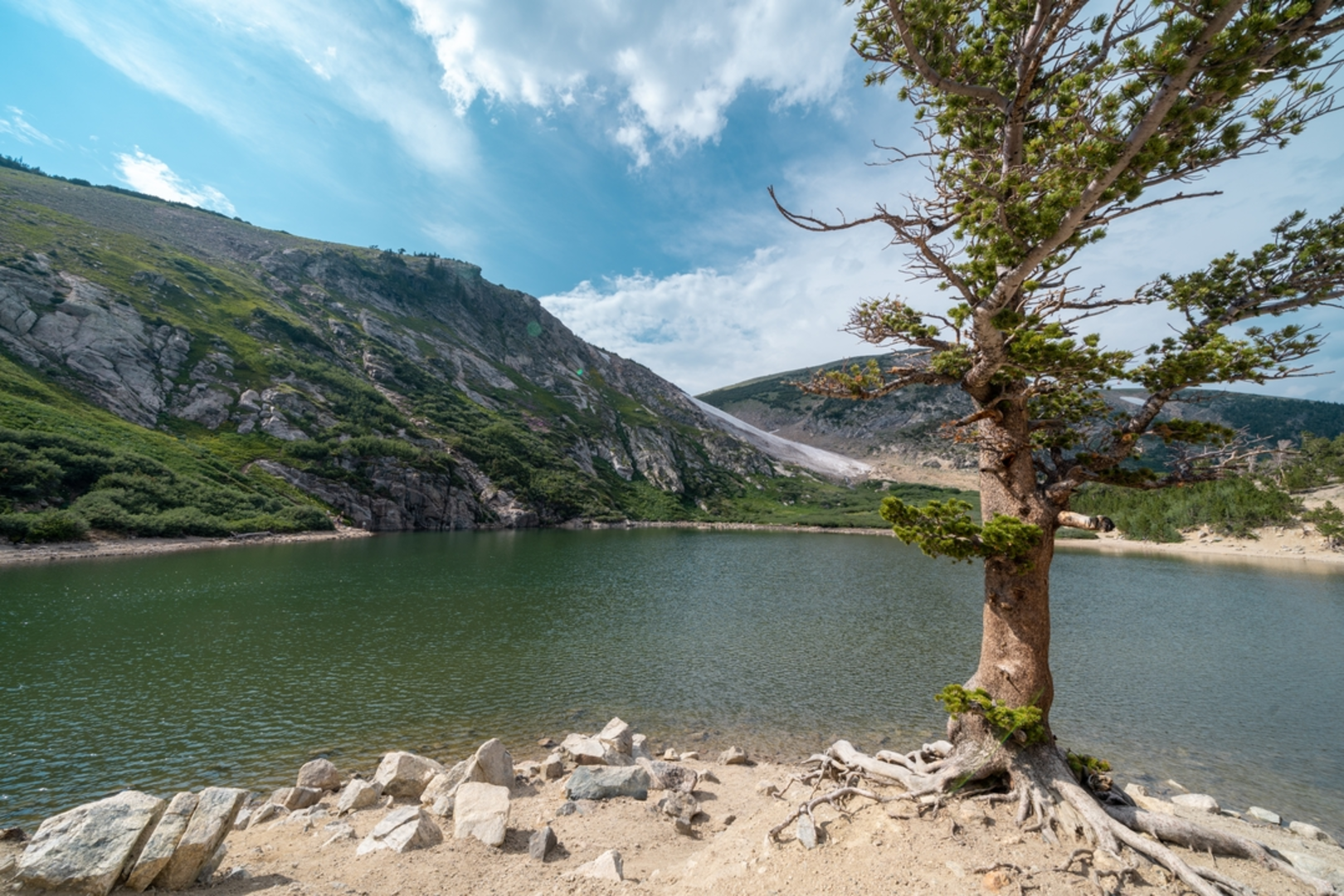 An image depicting the trail Saint Mary Lake via Saint Mary Glacier Trail and its surrounding area.