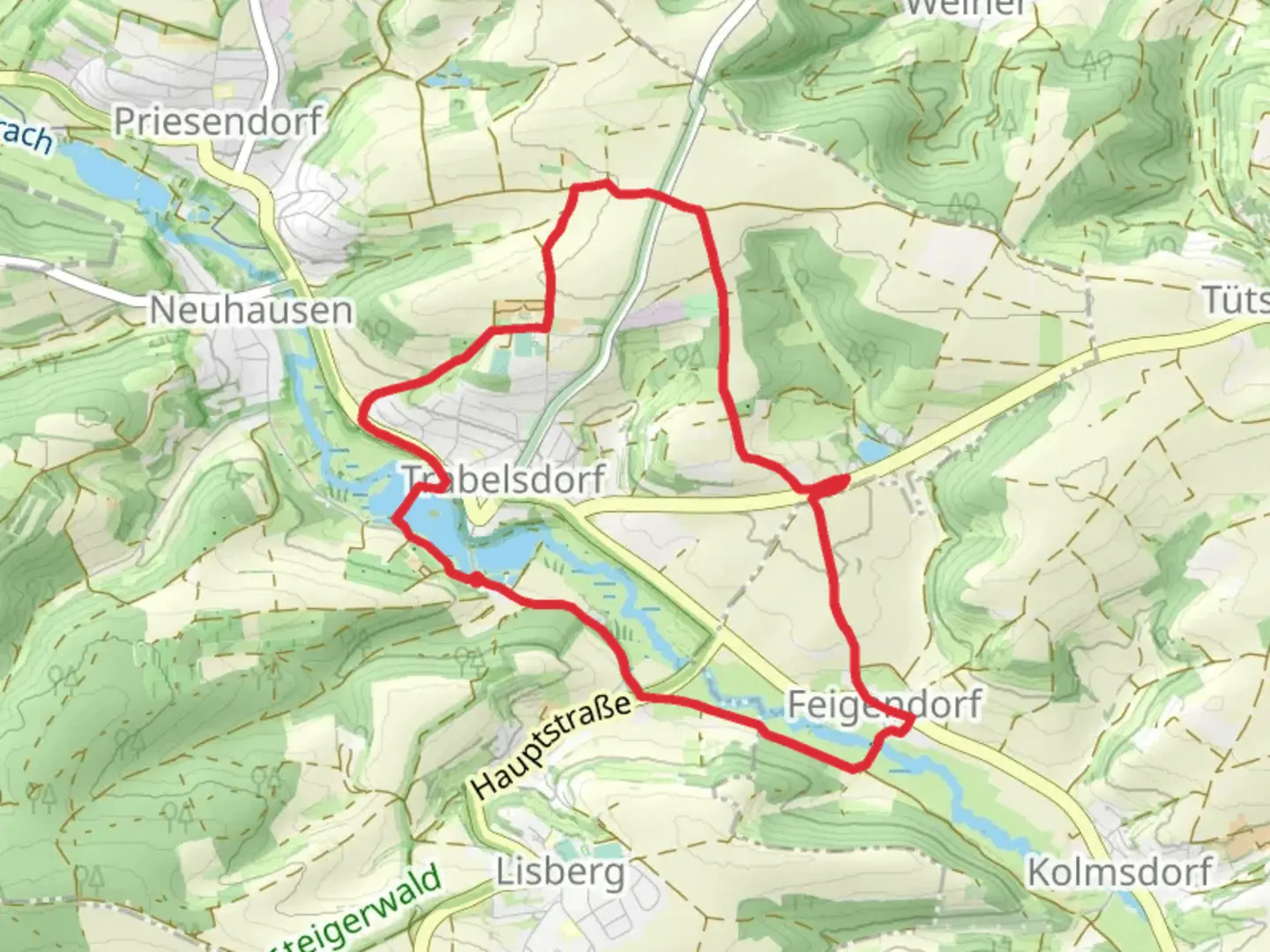 An image depicting the trail Inselweiher via Rundweg Lisberg and its surrounding area.