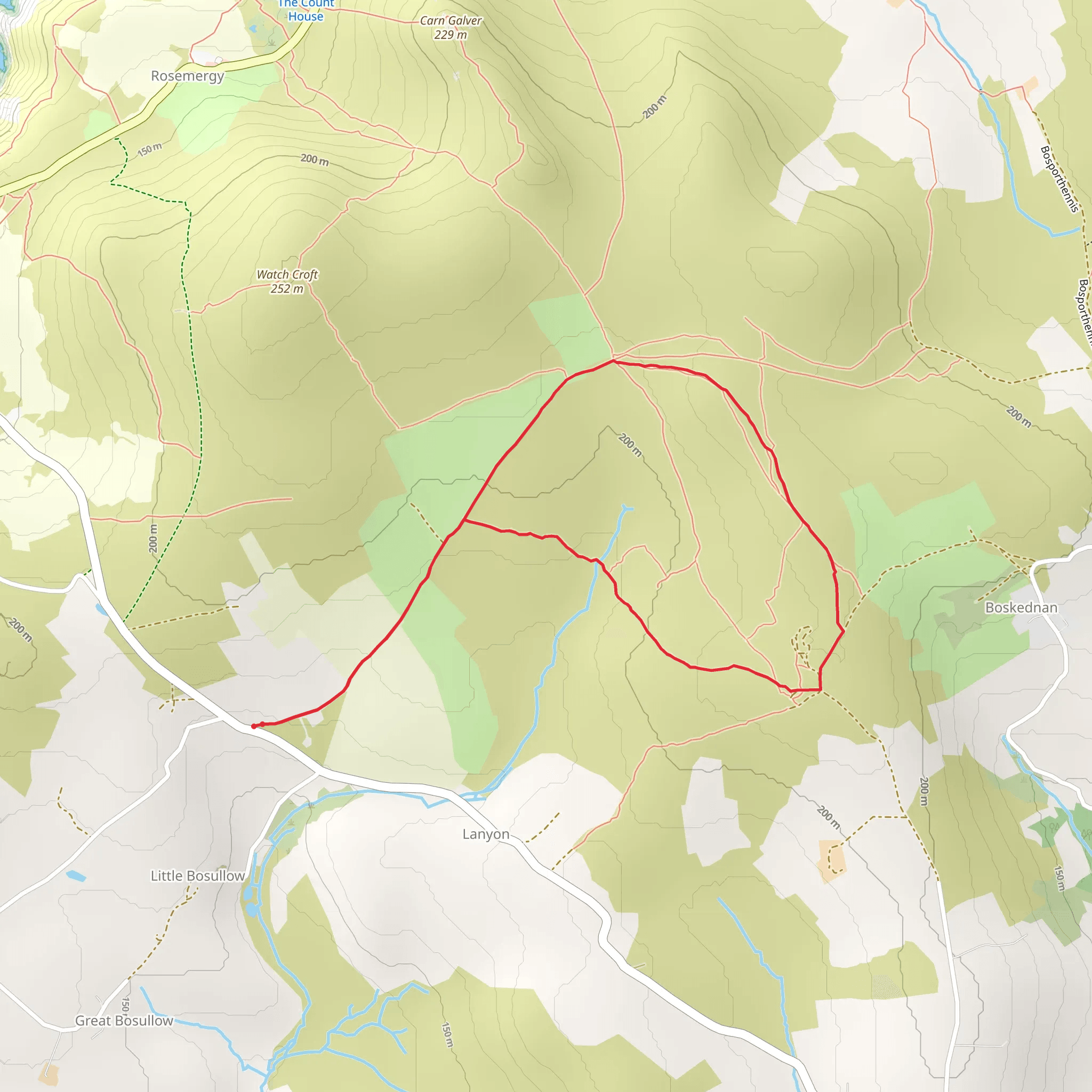 Men-an-tol and Ding Dong Mine from Bosullow mobile static map