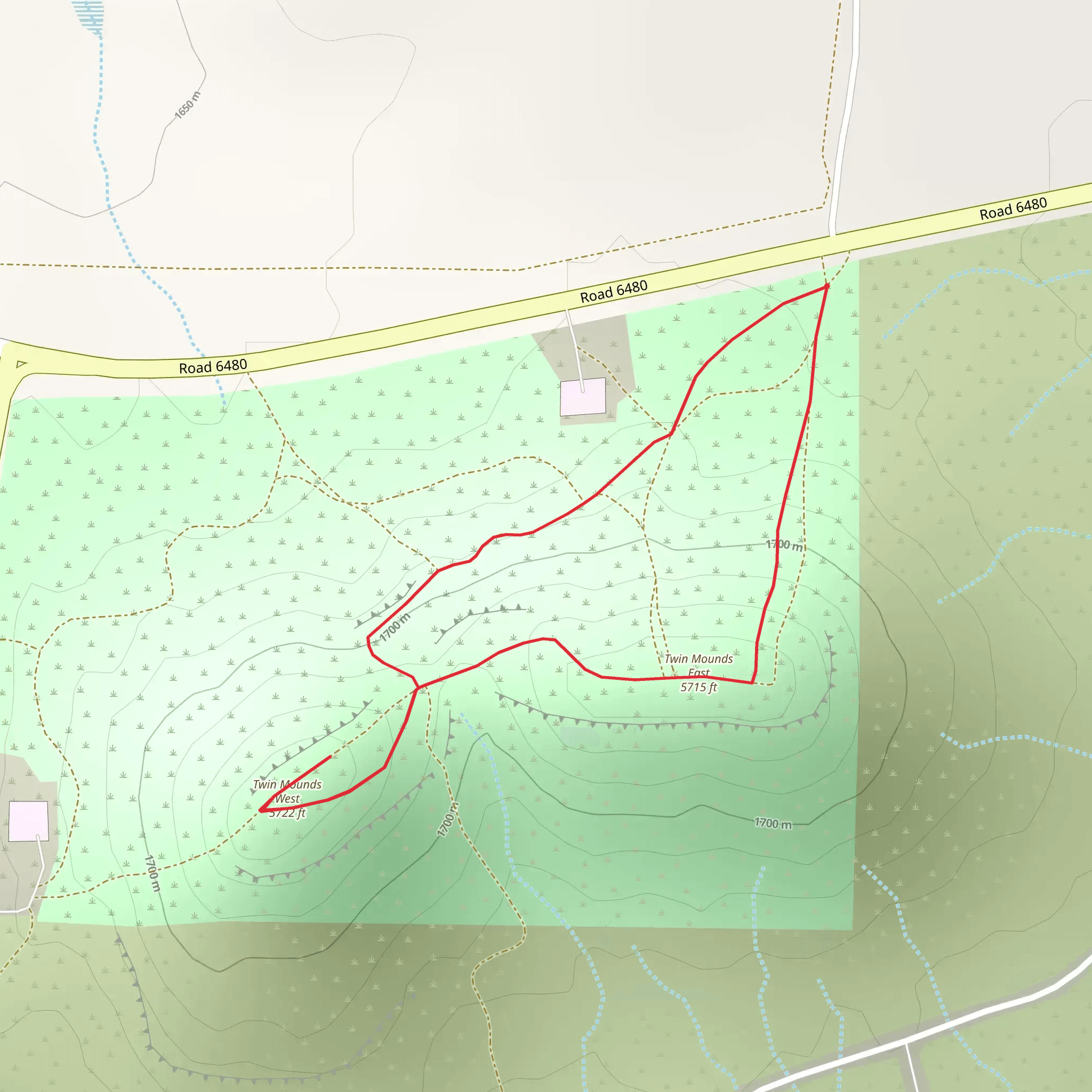 Twin Mounds East-West Loop mobile static map