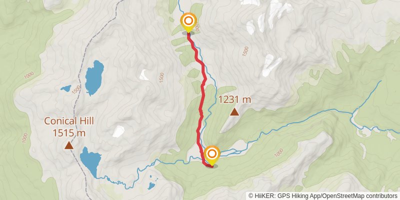 Routeburn Track spur 6 Map