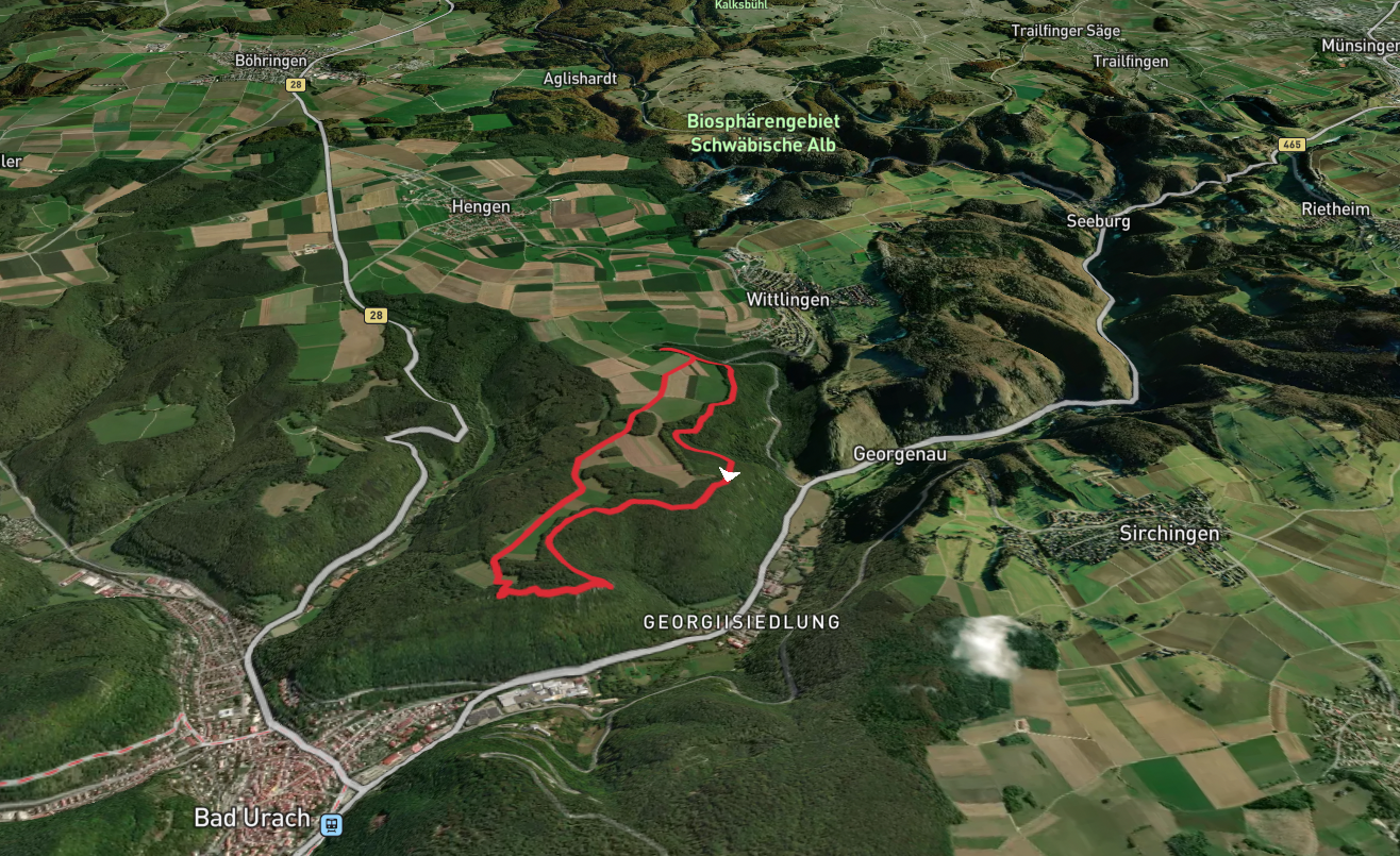 Kunstmühlefels and Hochberg Loop via Wittlingen Bad Urach