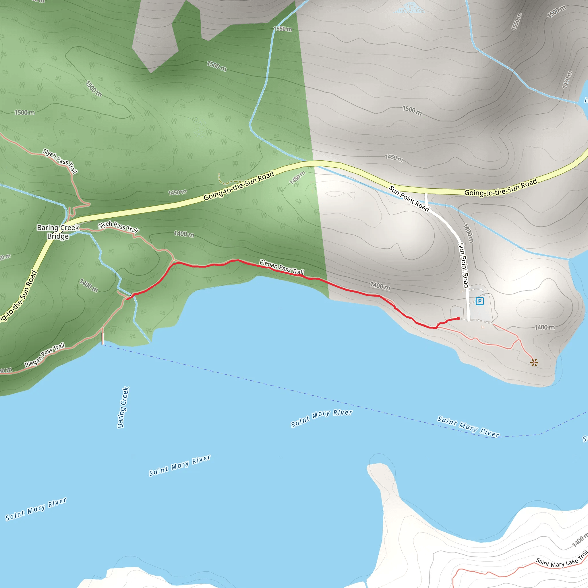 Piegan Pass - Saint Mary Lake mobile static map