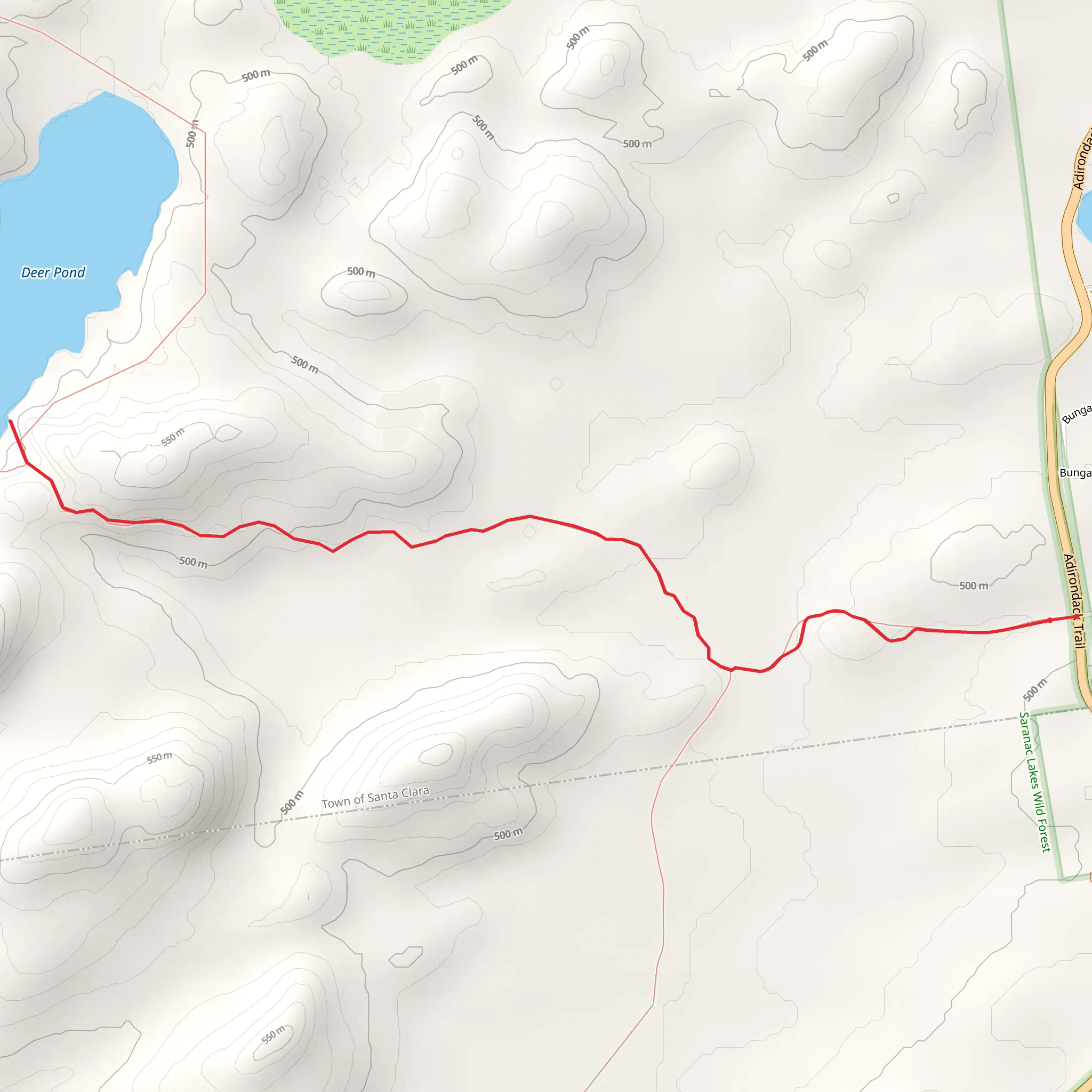 Deer Pond from Adirondack Trail mobile static map