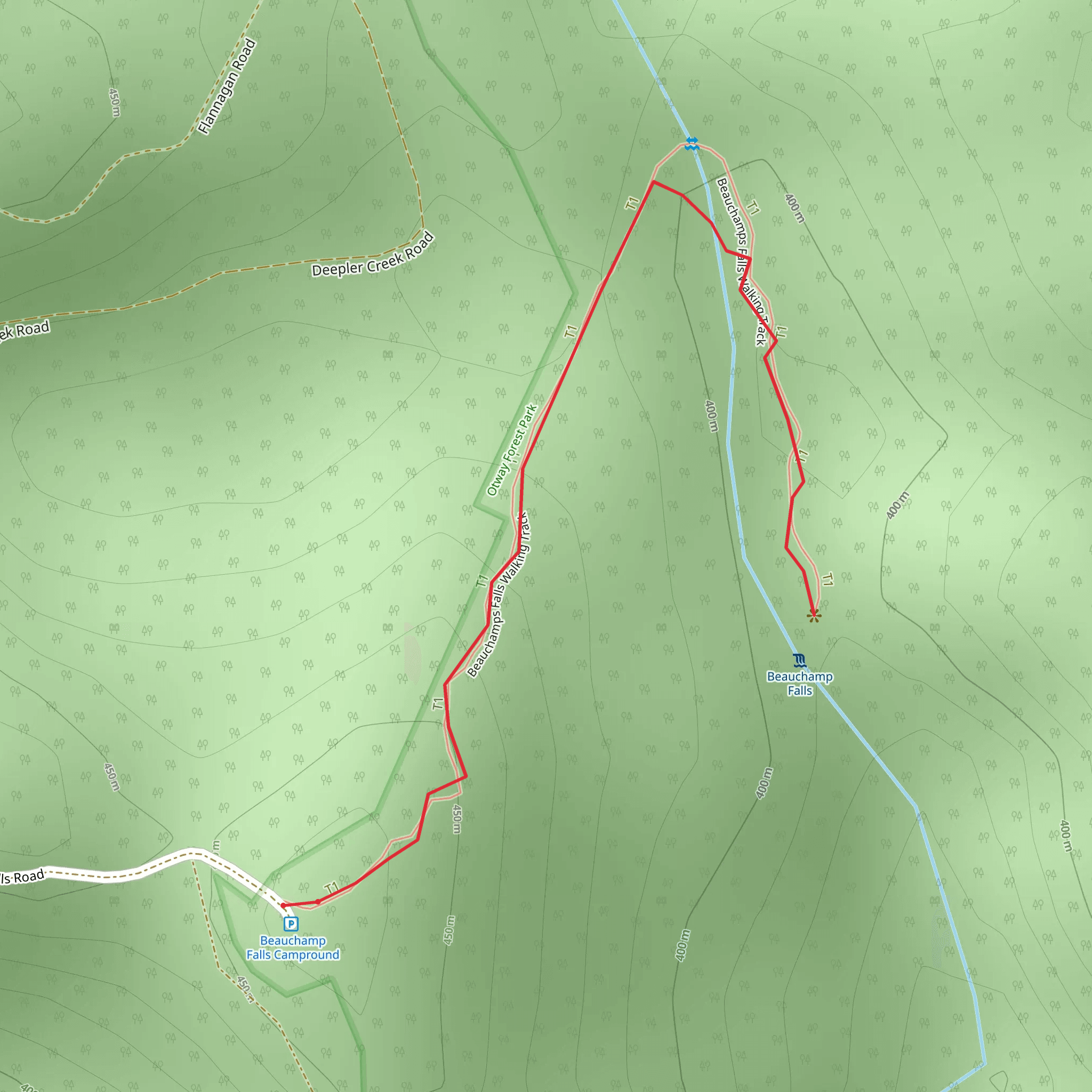Beauchamp Falls Walk mobile static map
