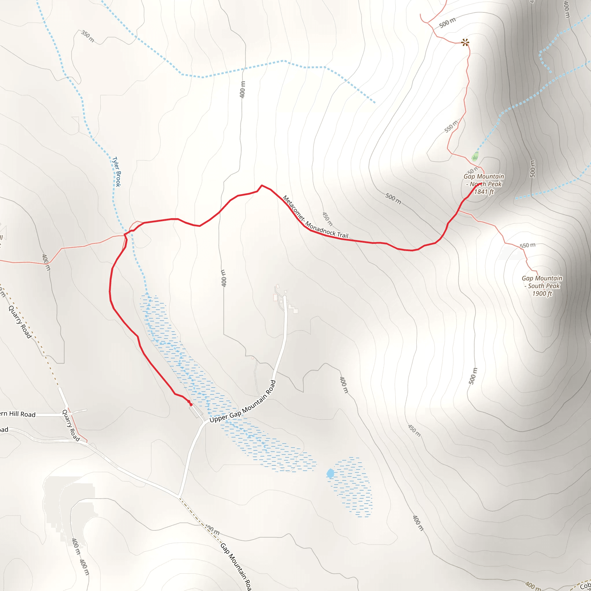 Gap Mountain - North Peak Trail mobile static map