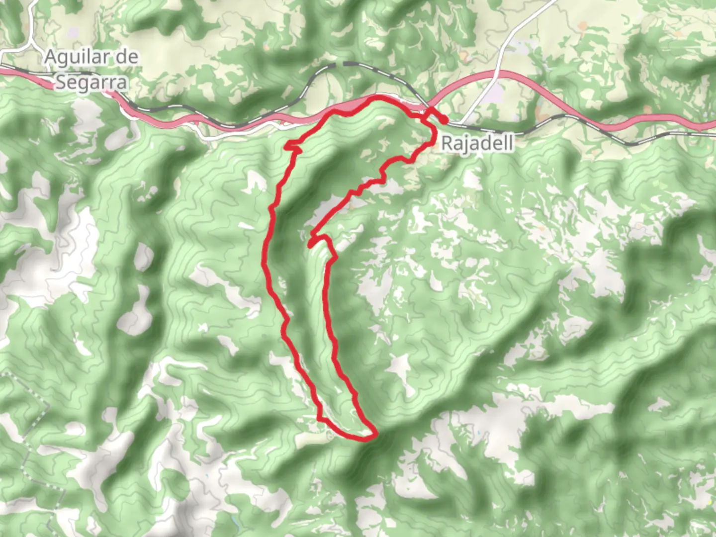 An image depicting the trail Rajadell PR C 76 and its surrounding area.