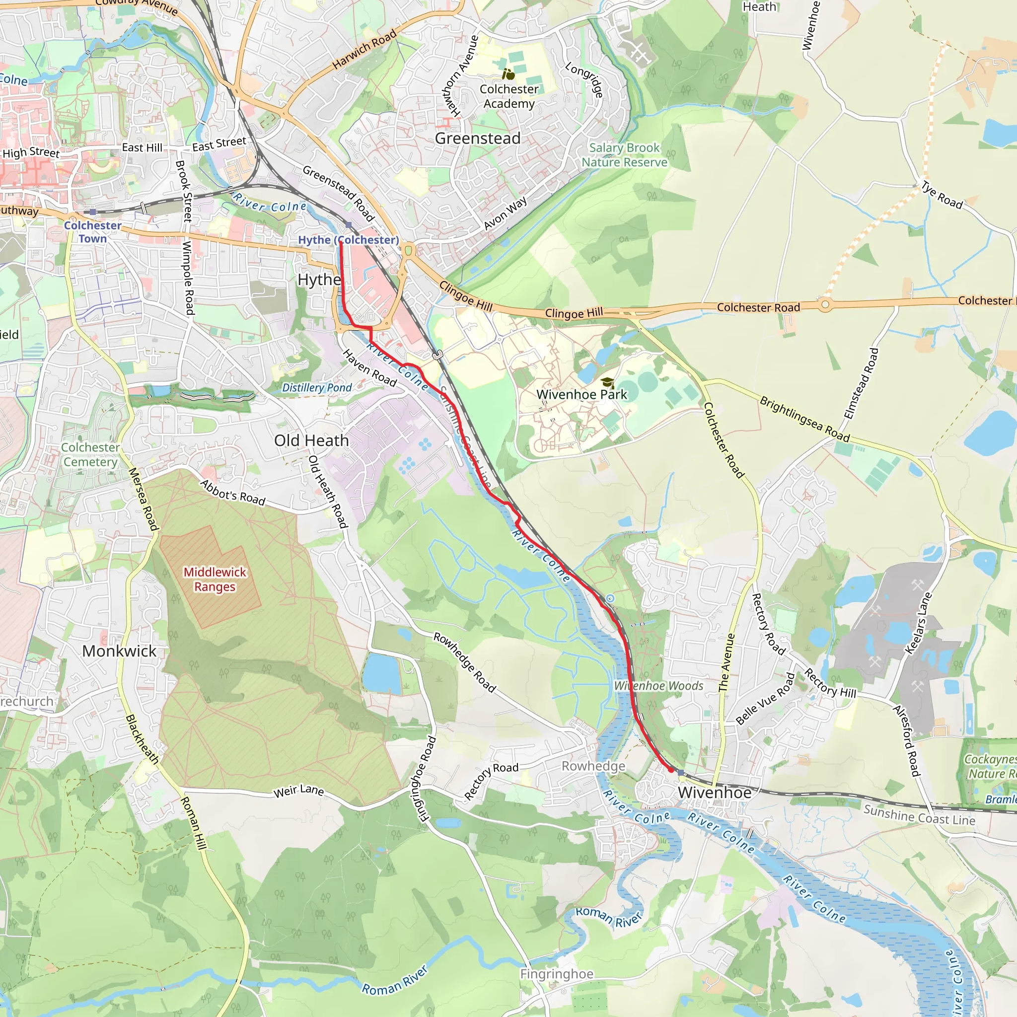 Wivenhoe mobile static map