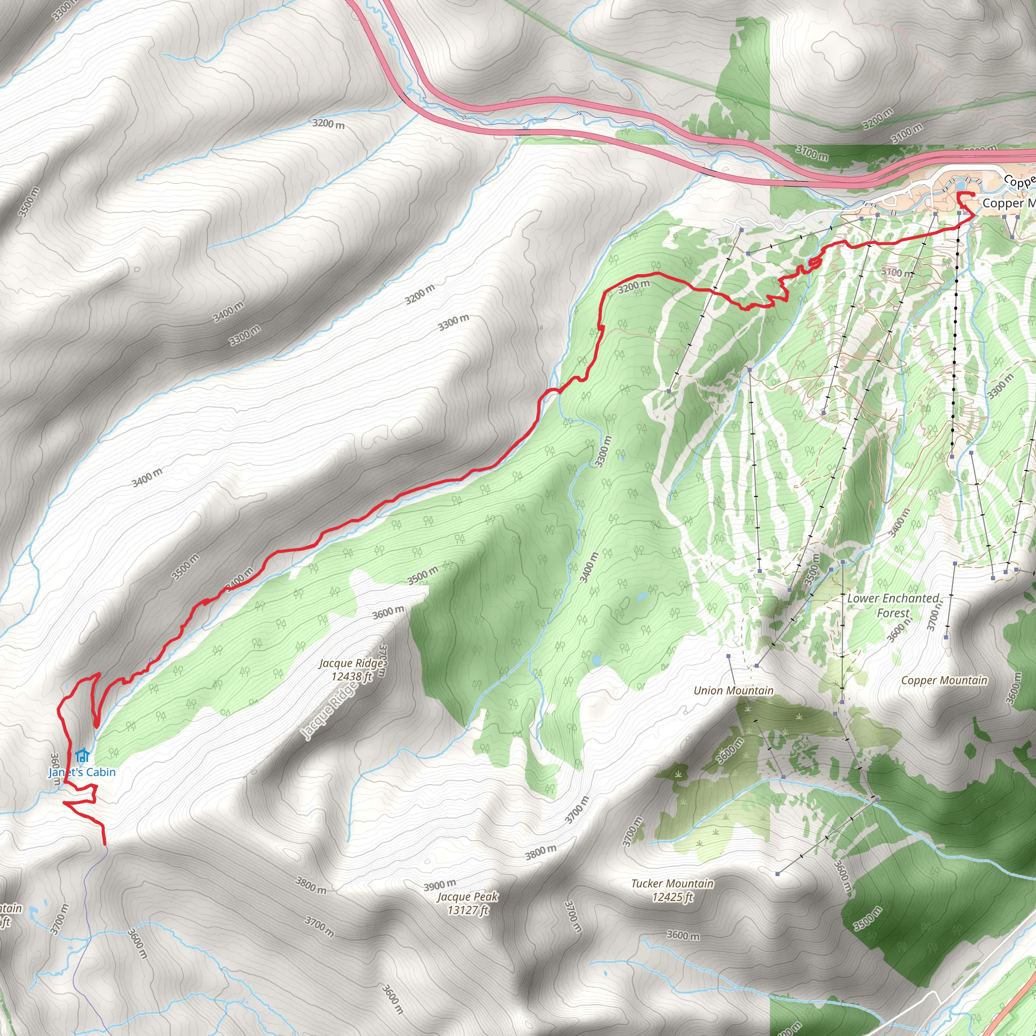 Colorado Trail from West Lake mobile static map