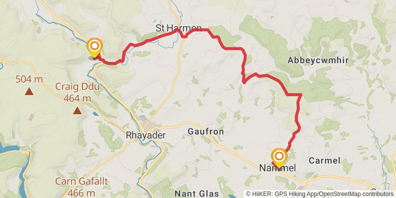Gwastedyn Church from Rhayader GWY stage 2 Map