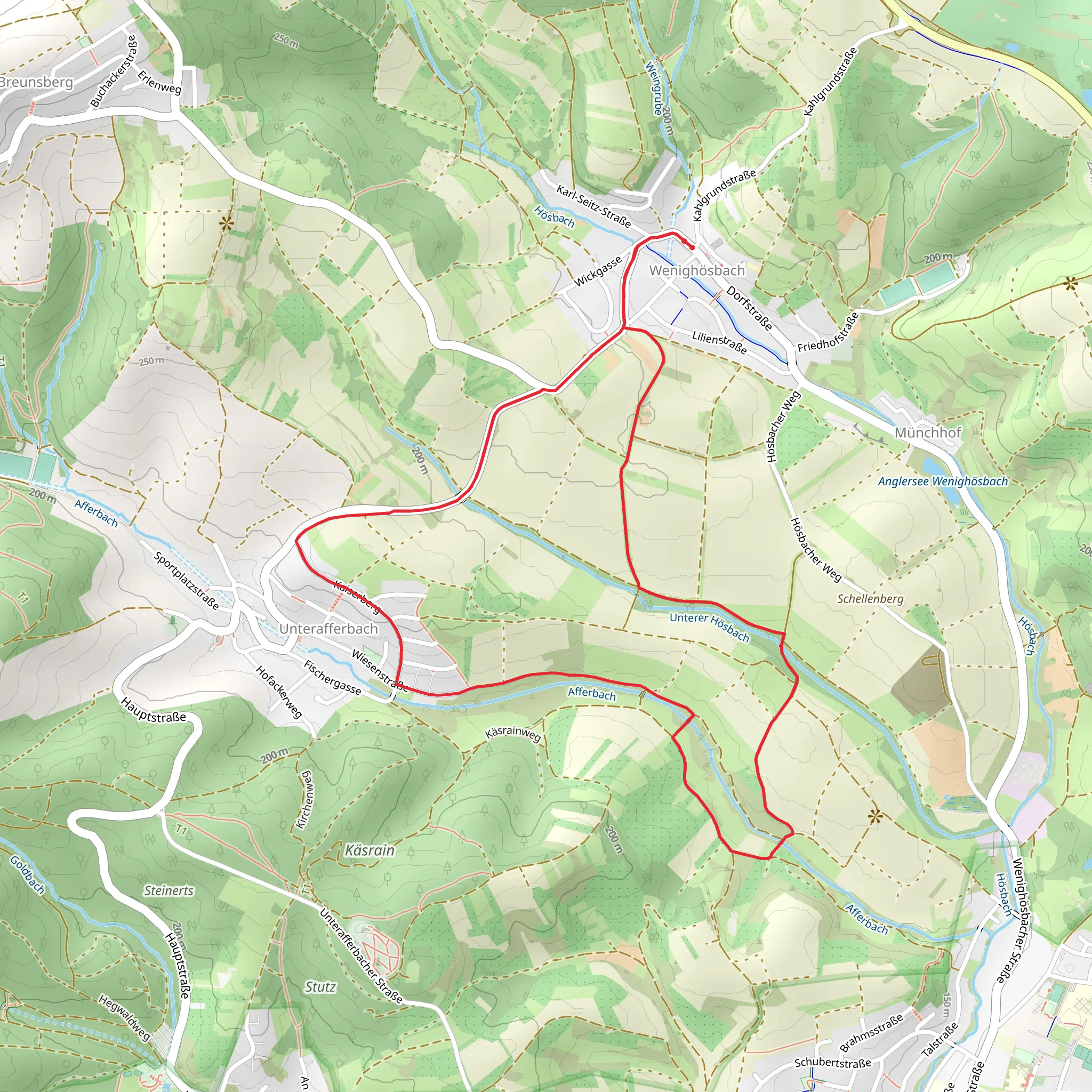 Wenighösbach and Unterafferbach Loop mobile static map