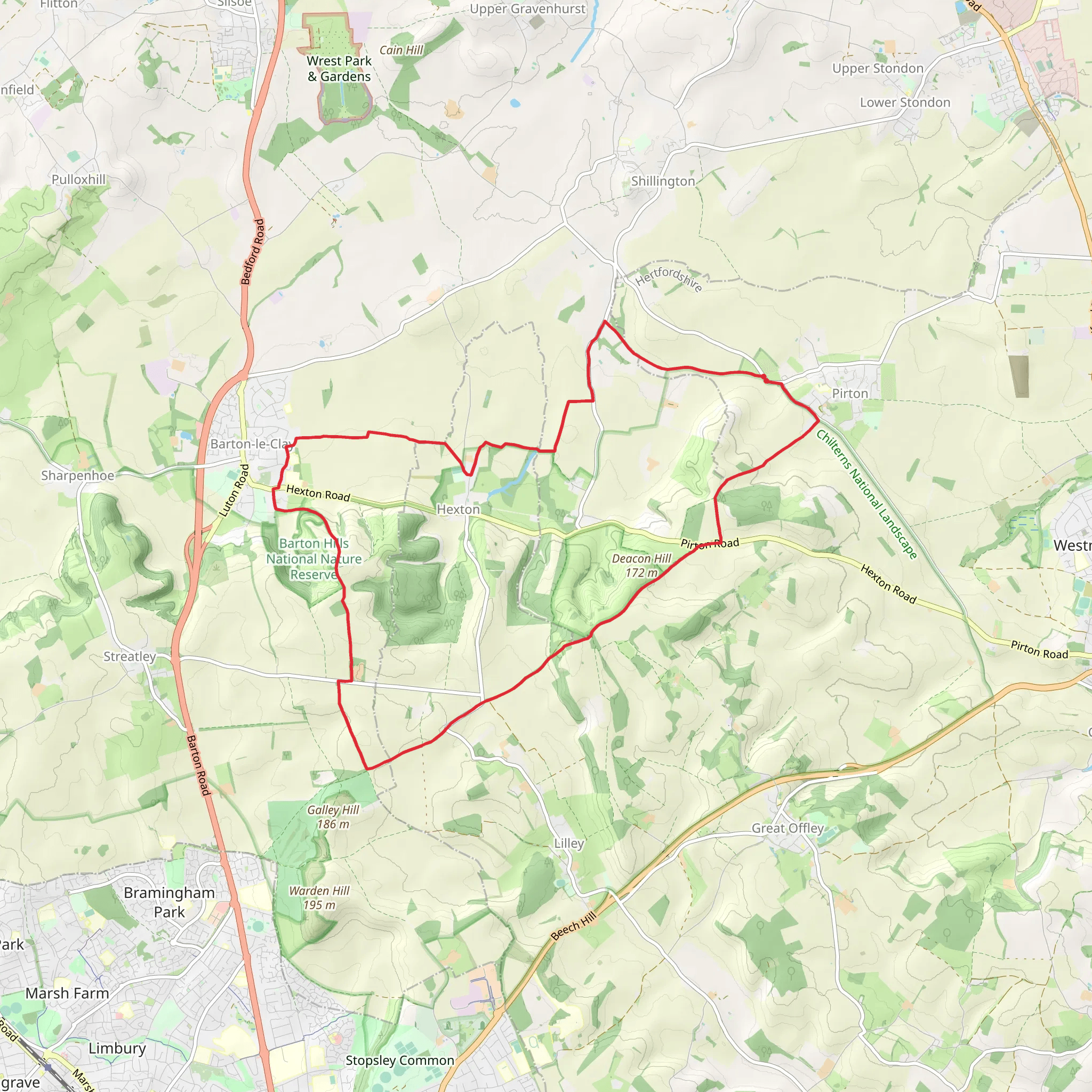Pirton Loop mobile static map