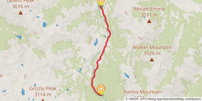 West Walker River Trail stage 2 Map