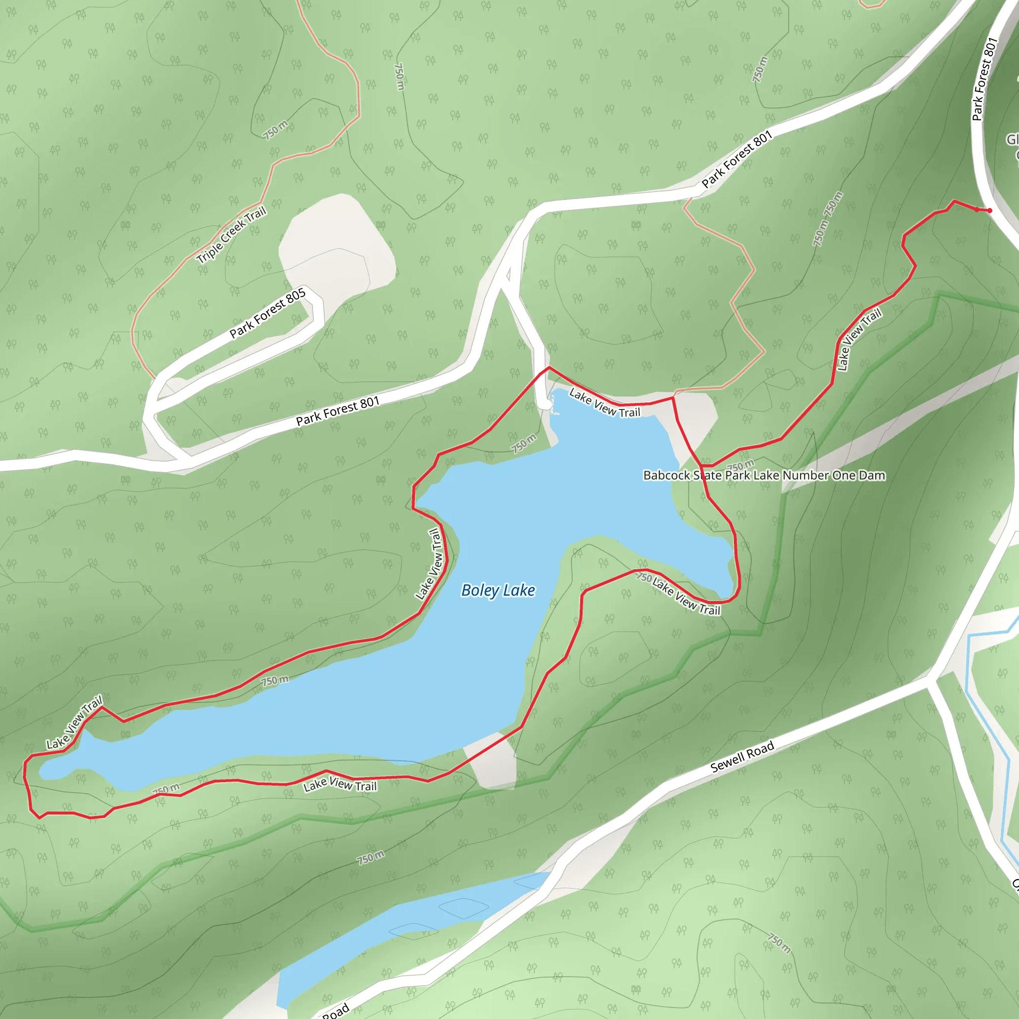 Lake View Trail mobile static map